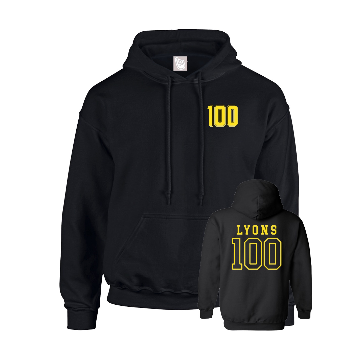 Youth Hoodie — Chest Back in Black