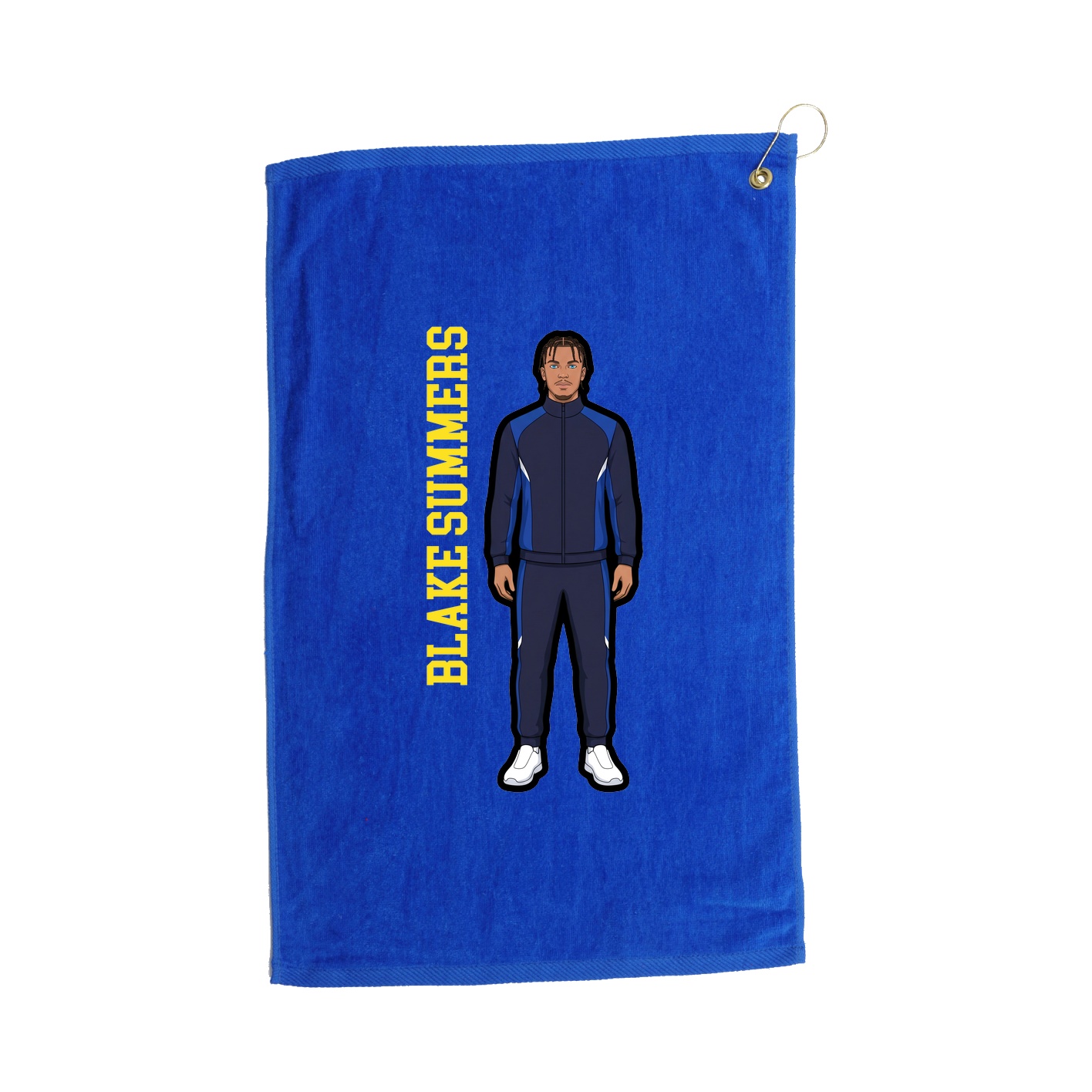 Golf Towel — Name Vertical in Royal