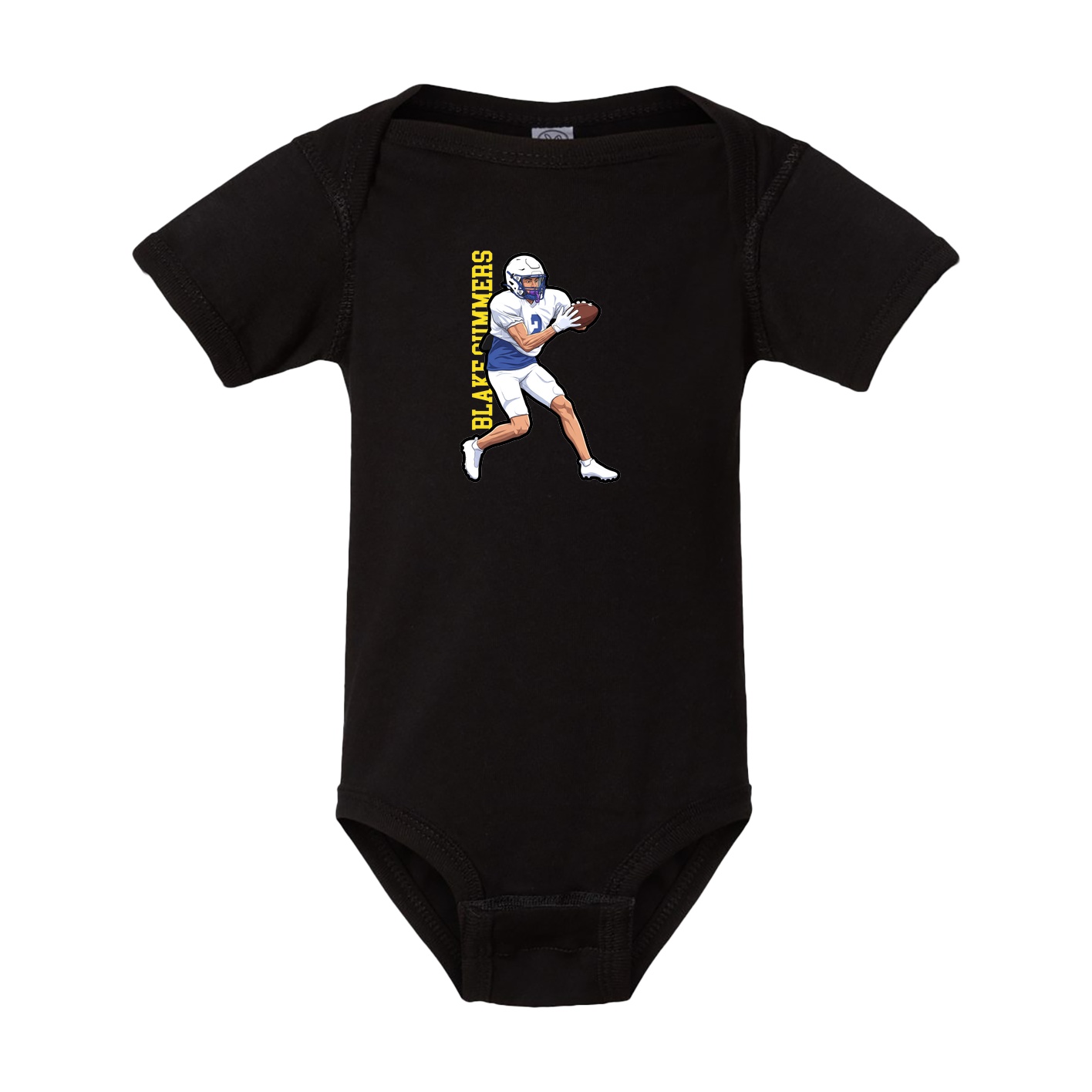 Baby Onesie — Name Vertical in Black