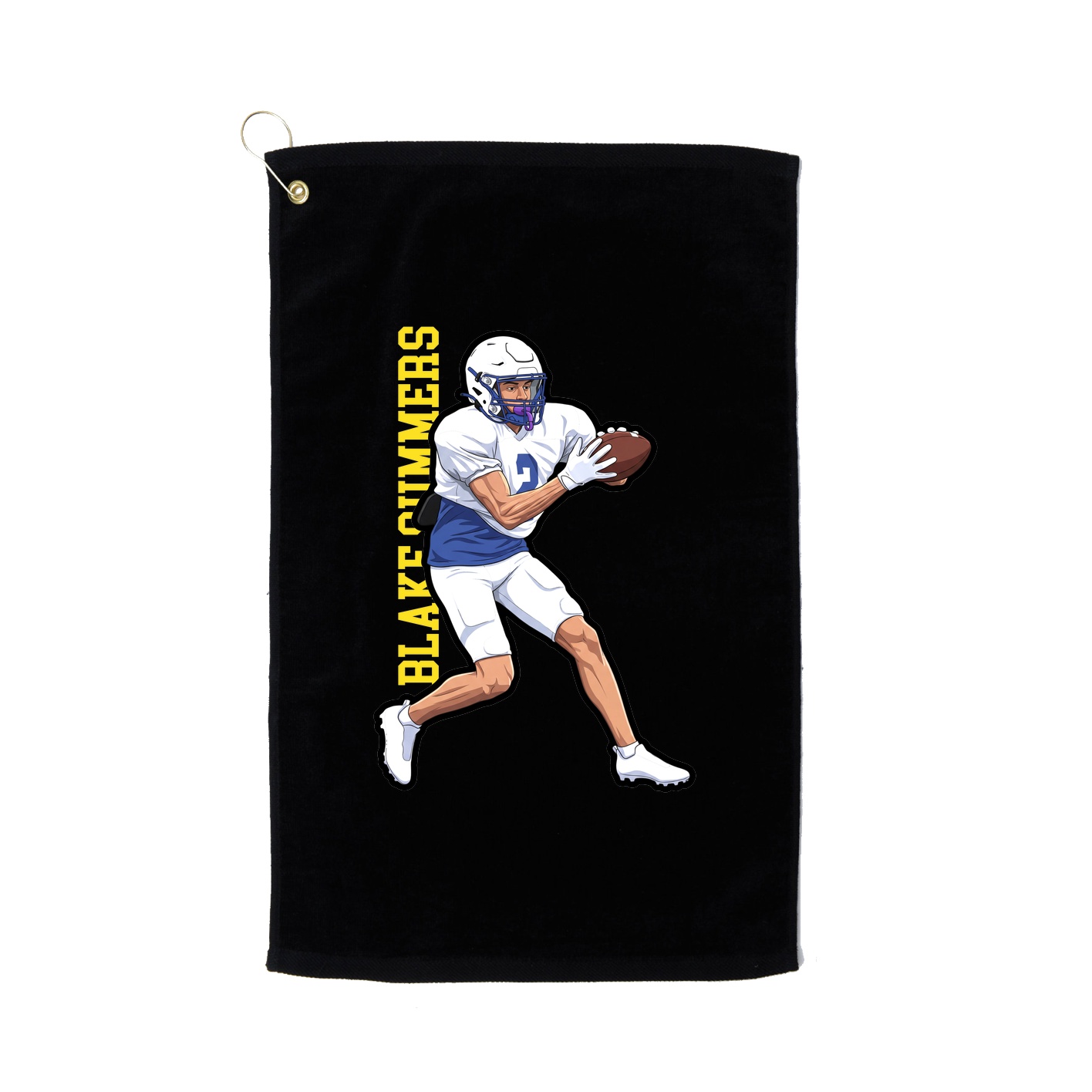 Golf Towel — Name Vertical in Black