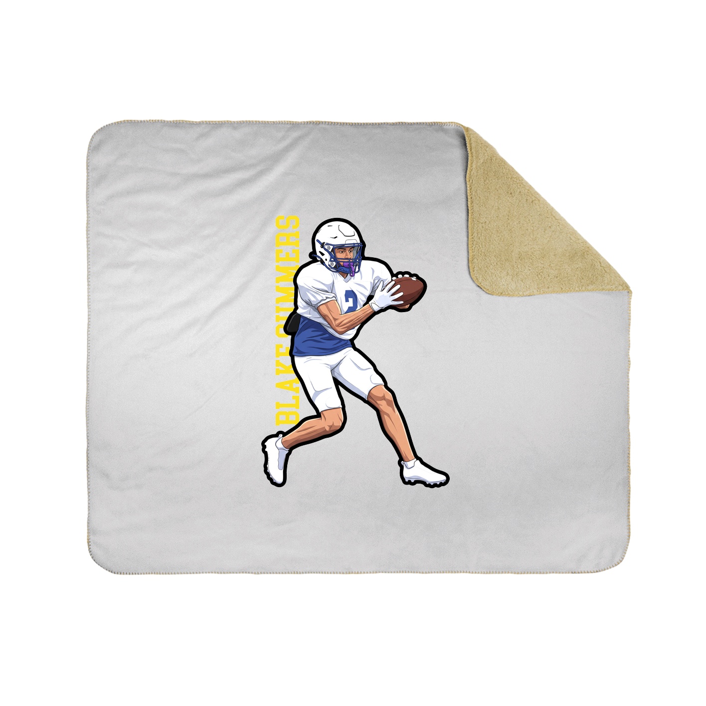 Throw Blanket — Name Vertical in White