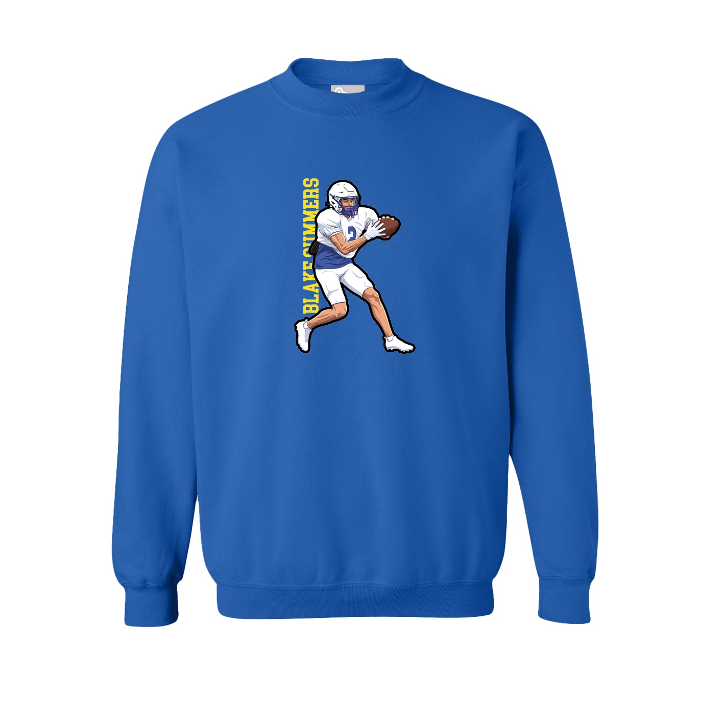 Fleece Crew — Name Vertical in Royal