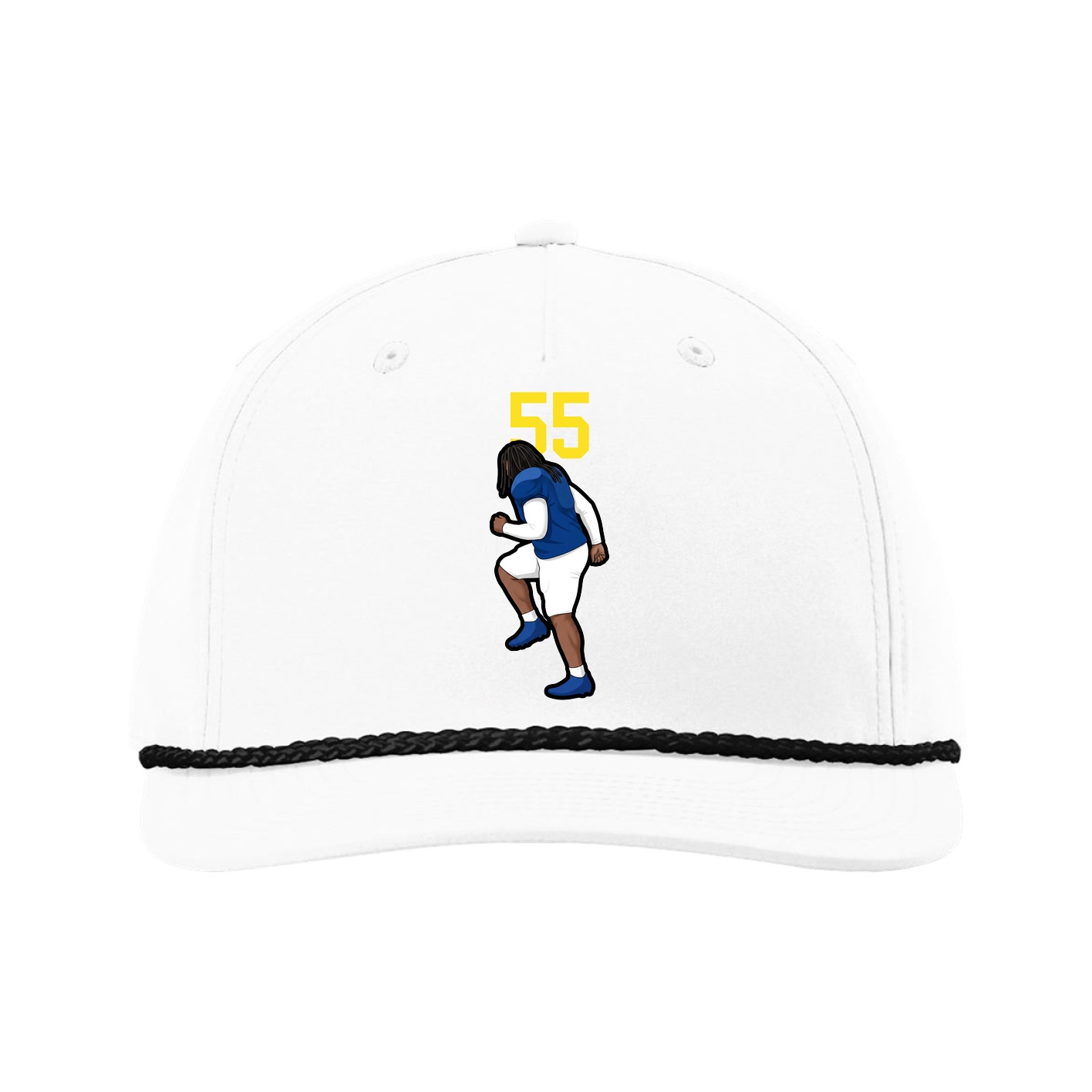 Five-Panel Classic Rope Cap — Number Top in White