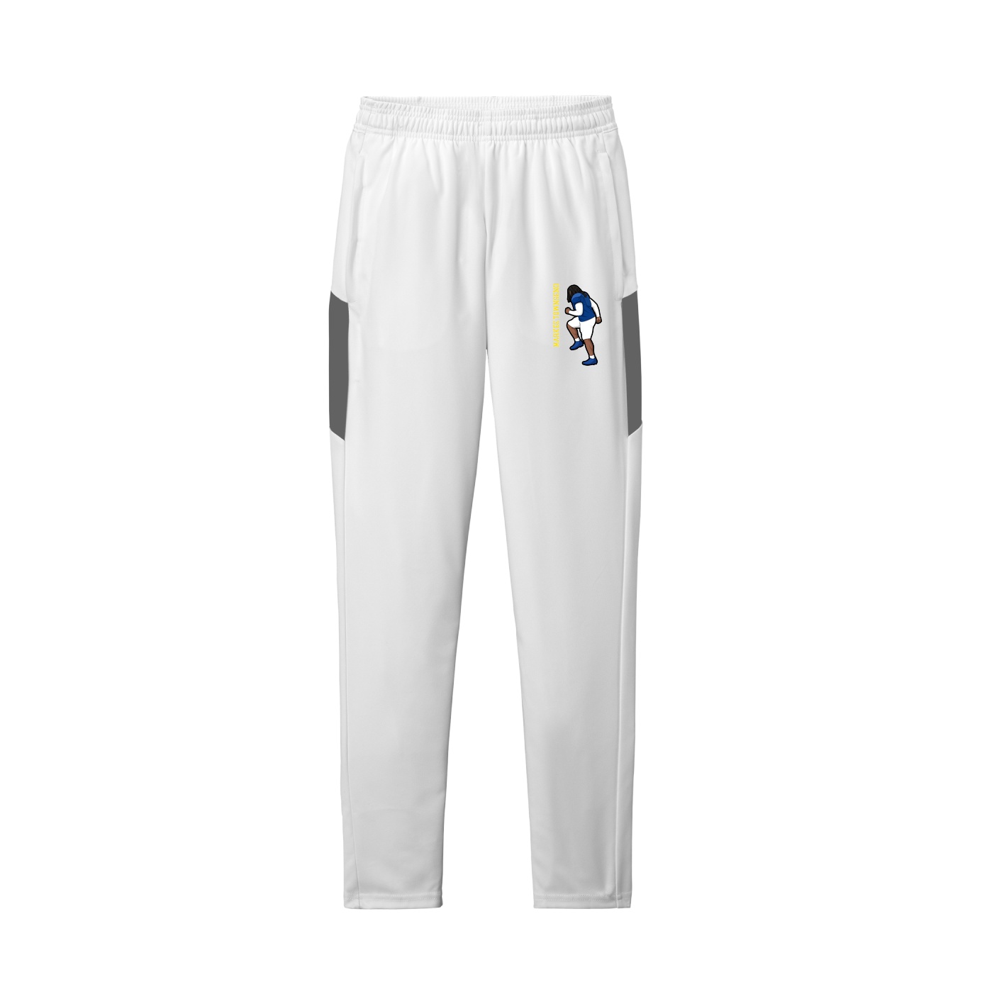 Team Travel Pant — Name Vertical in White/Grey
