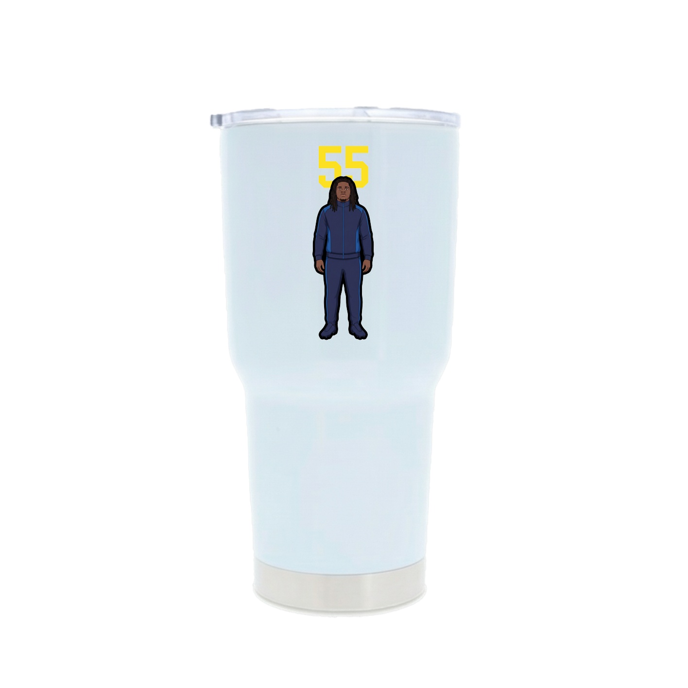 30oz Stainless Steel Tumbler — Number Top in White