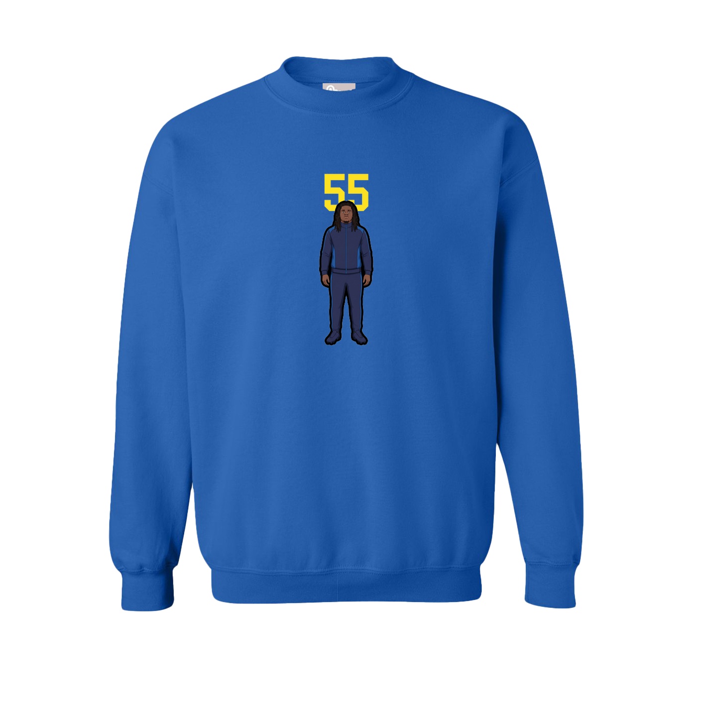 Fleece Crew — Number Top in Royal