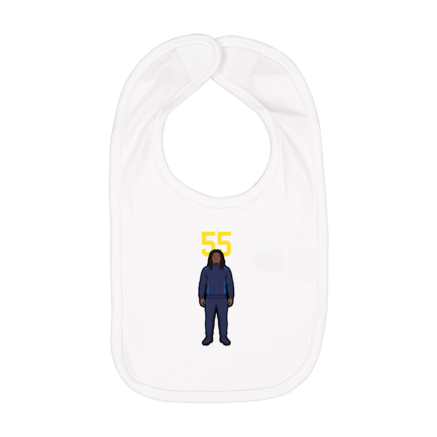 Infant Bib — Number Top in White