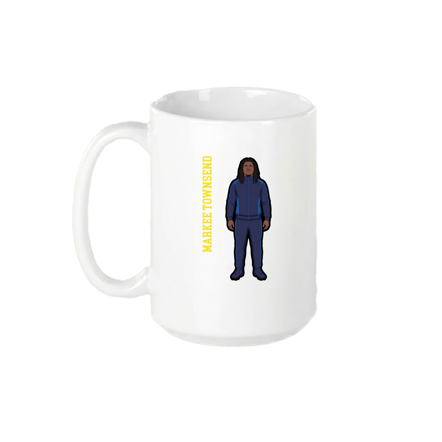 15oz Coffee Mug — Name Vertical in White