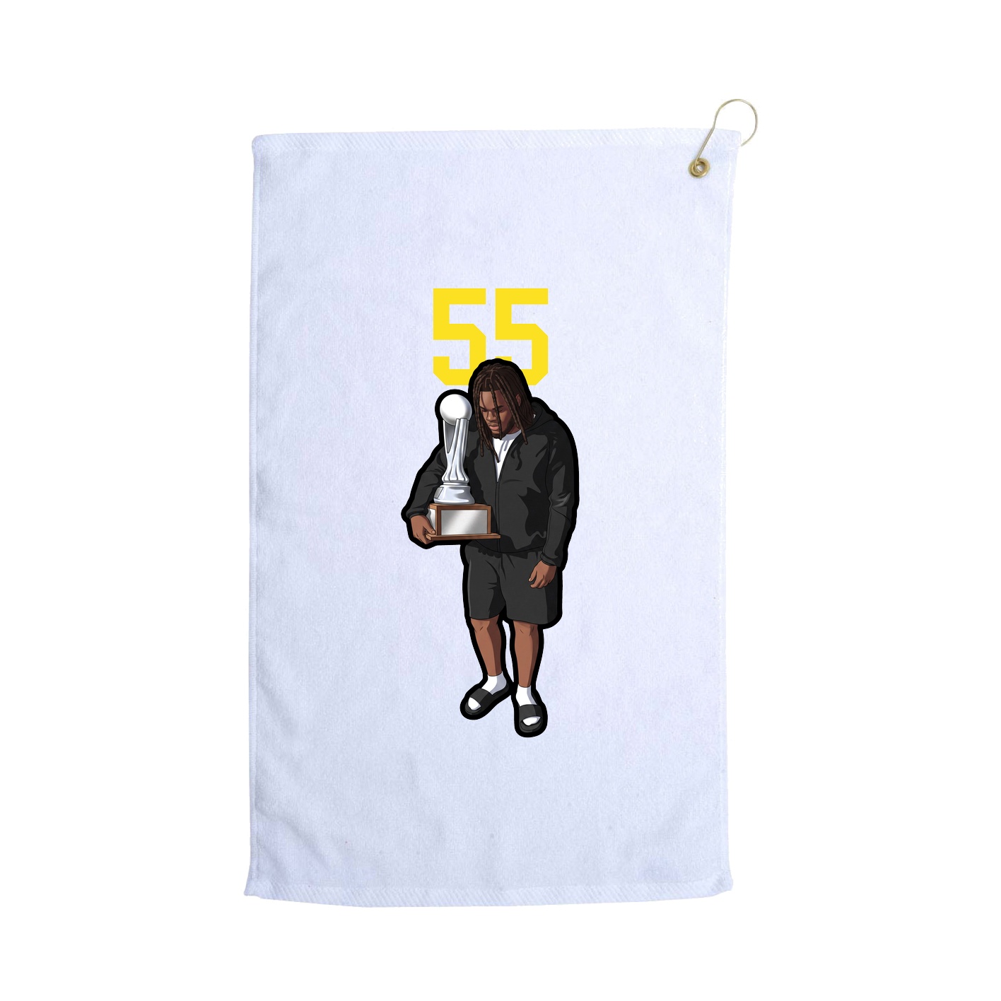 Golf Towel — Number Top in White