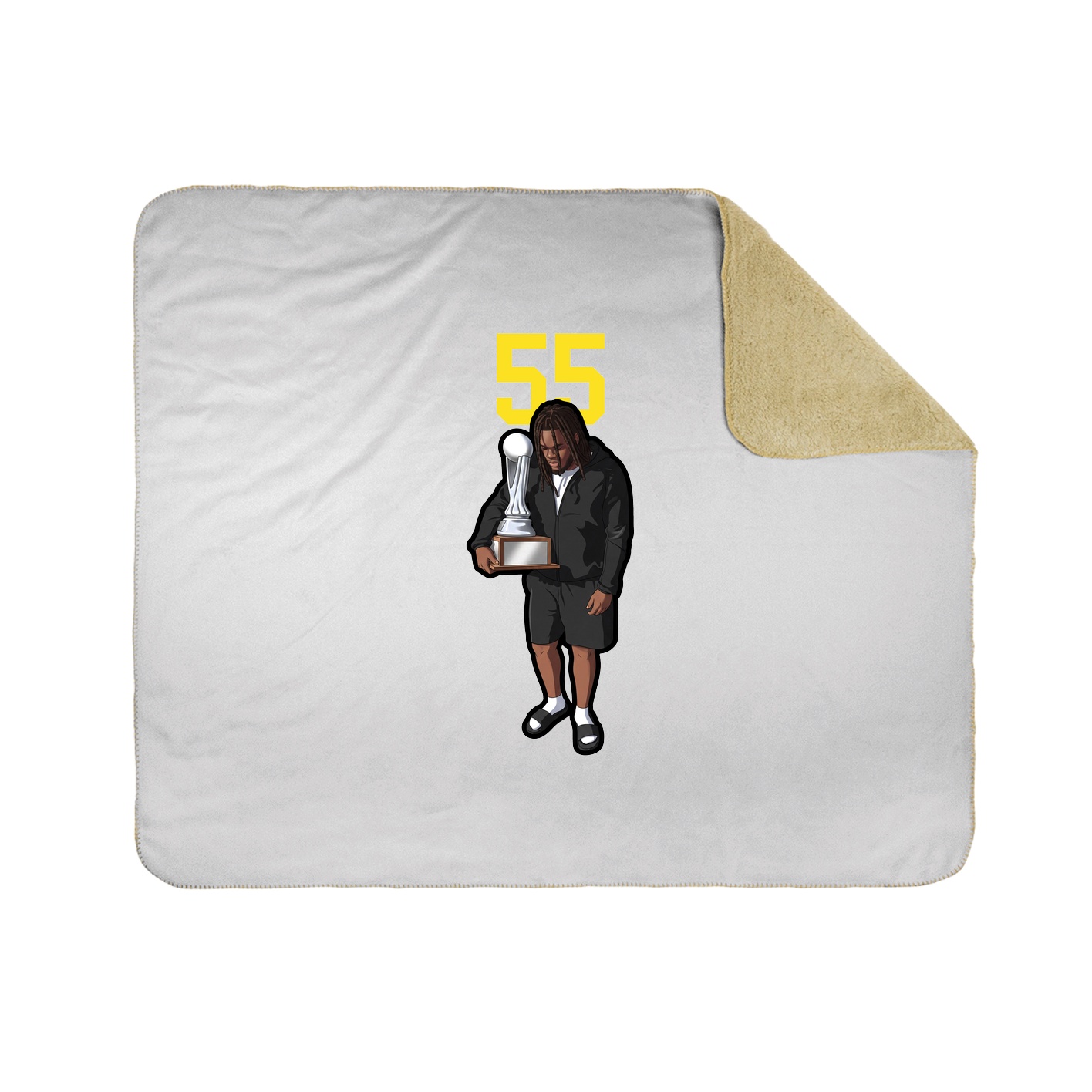 Throw Blanket — Number Top in White