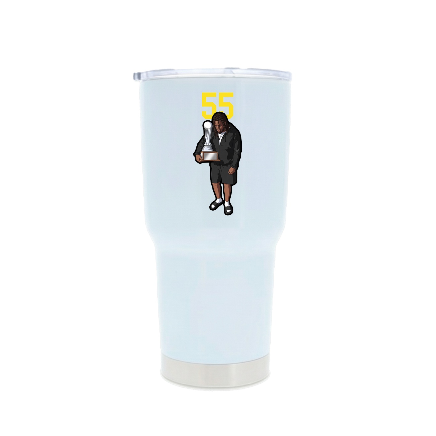 30oz Stainless Steel Tumbler — Number Top in White