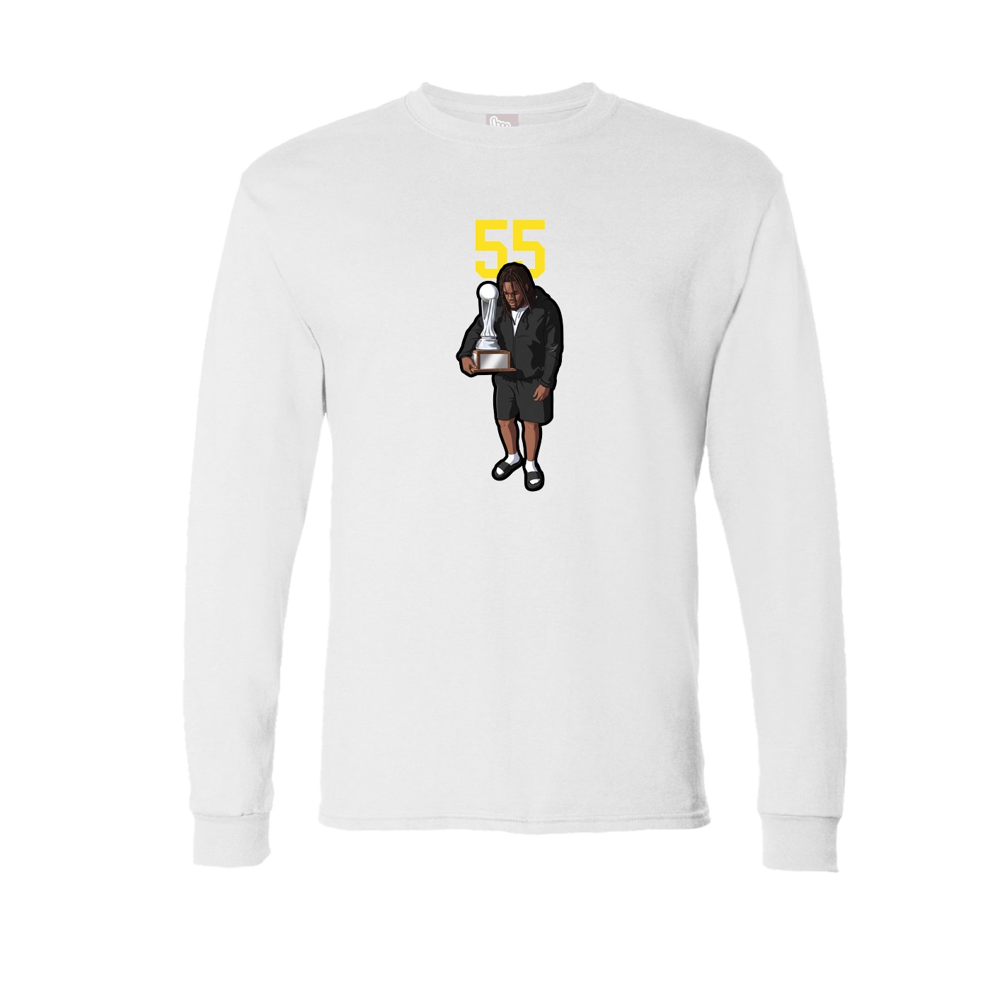 Long Sleeve Tee — Number Top in White
