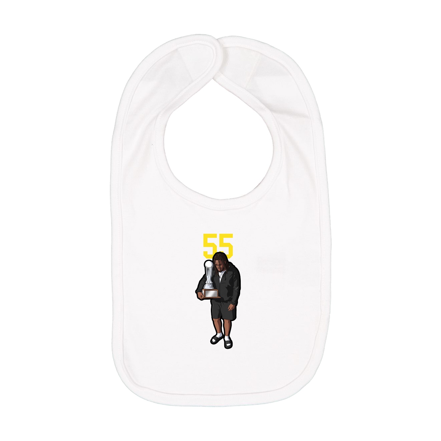 Infant Bib — Number Top in White