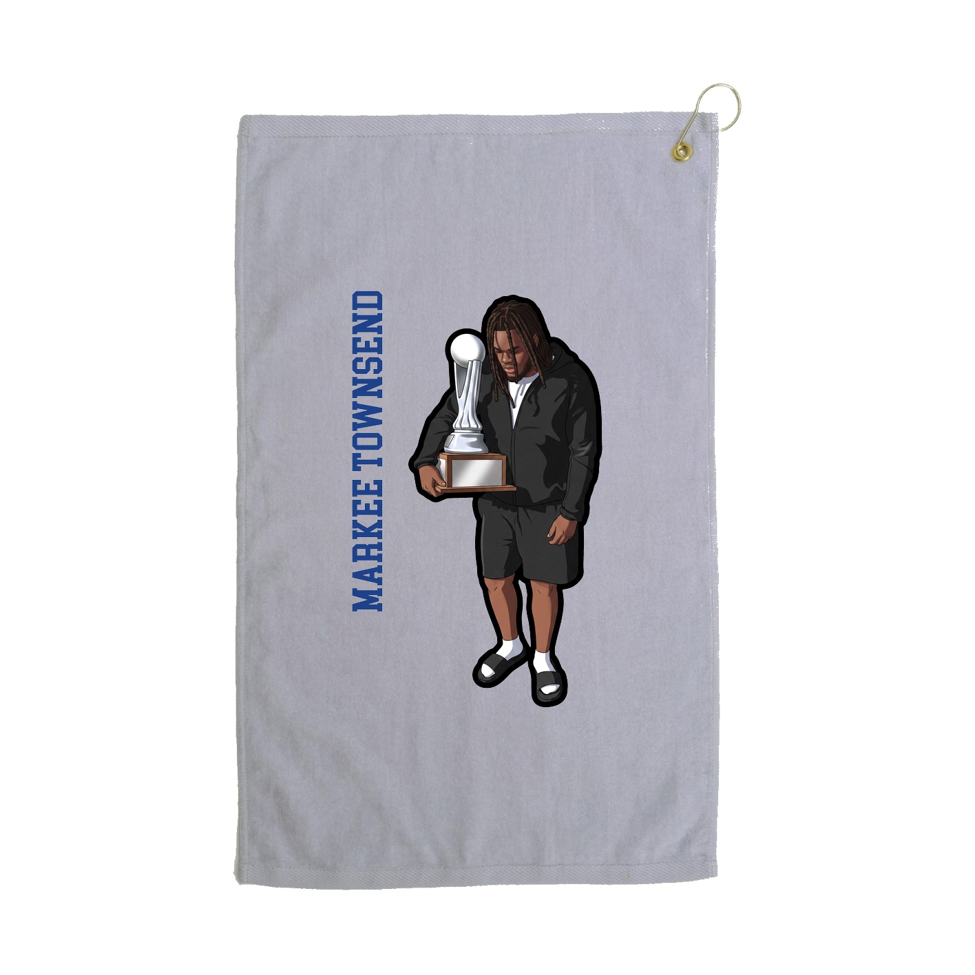Golf Towel — Name Vertical in Grey