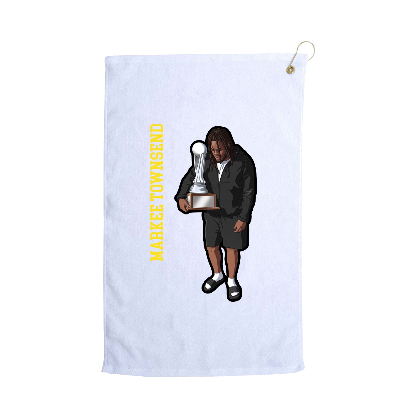 Golf Towel — Name Vertical in White