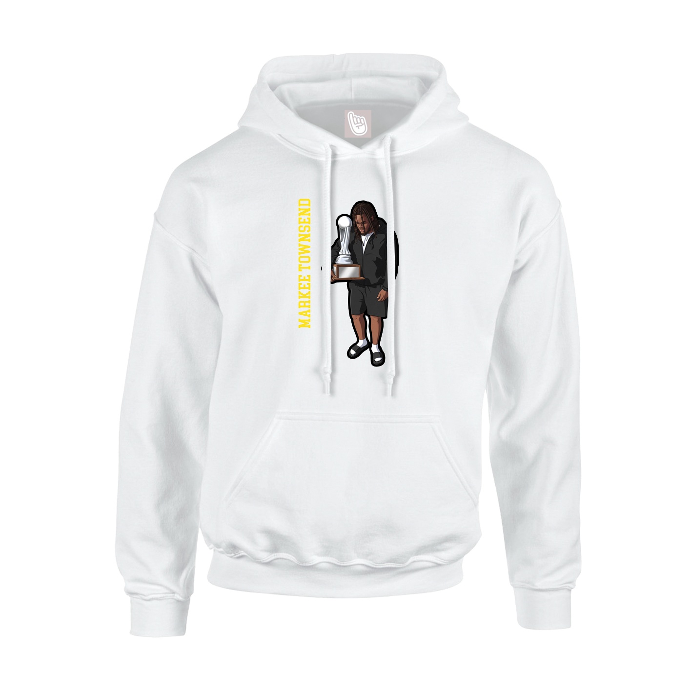 Hoodie — Name Vertical in White