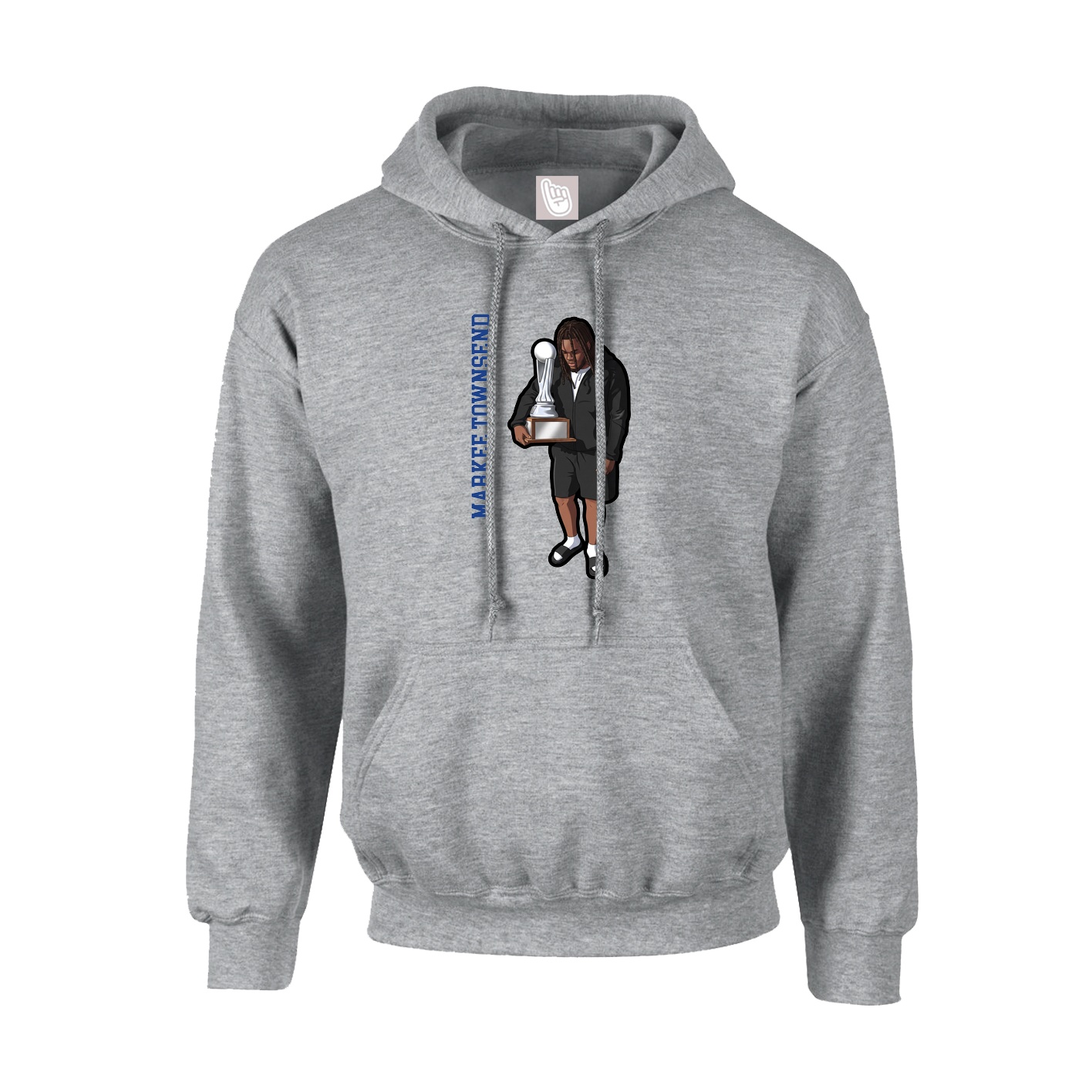 Youth Hoodie — Name Vertical in Grey