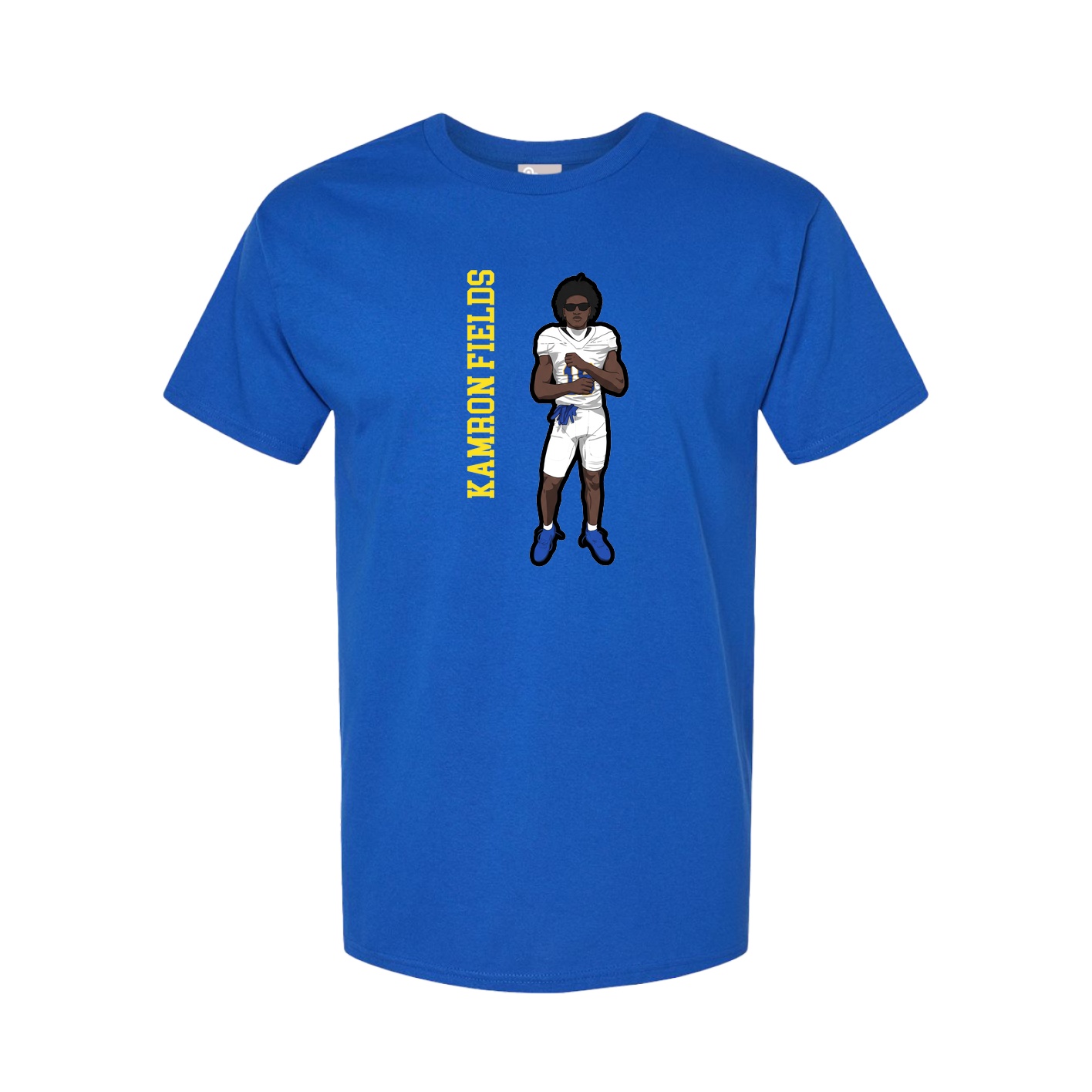 Youth Tee — Name Vertical in Royal