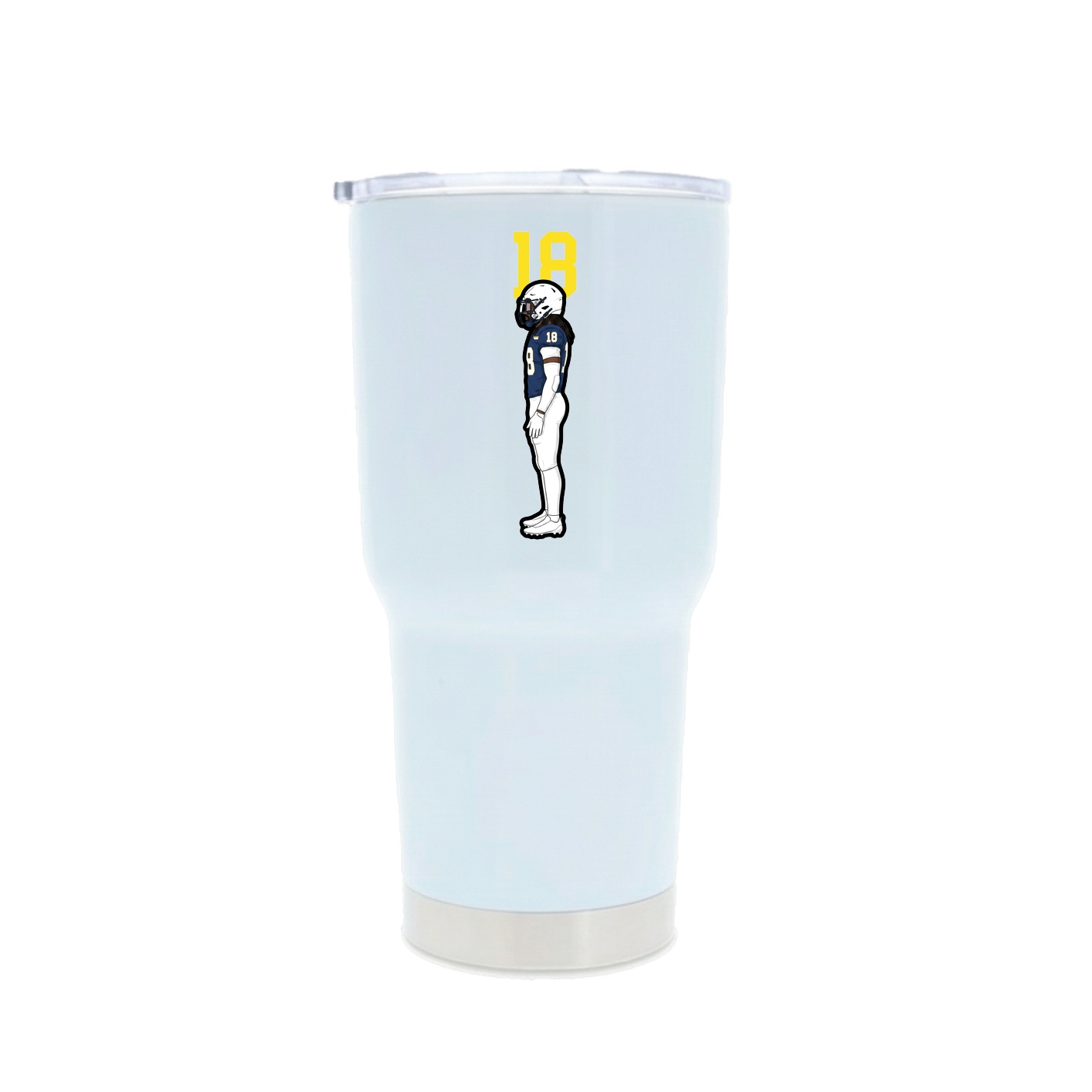 30oz Stainless Steel Tumbler — Number Top in White