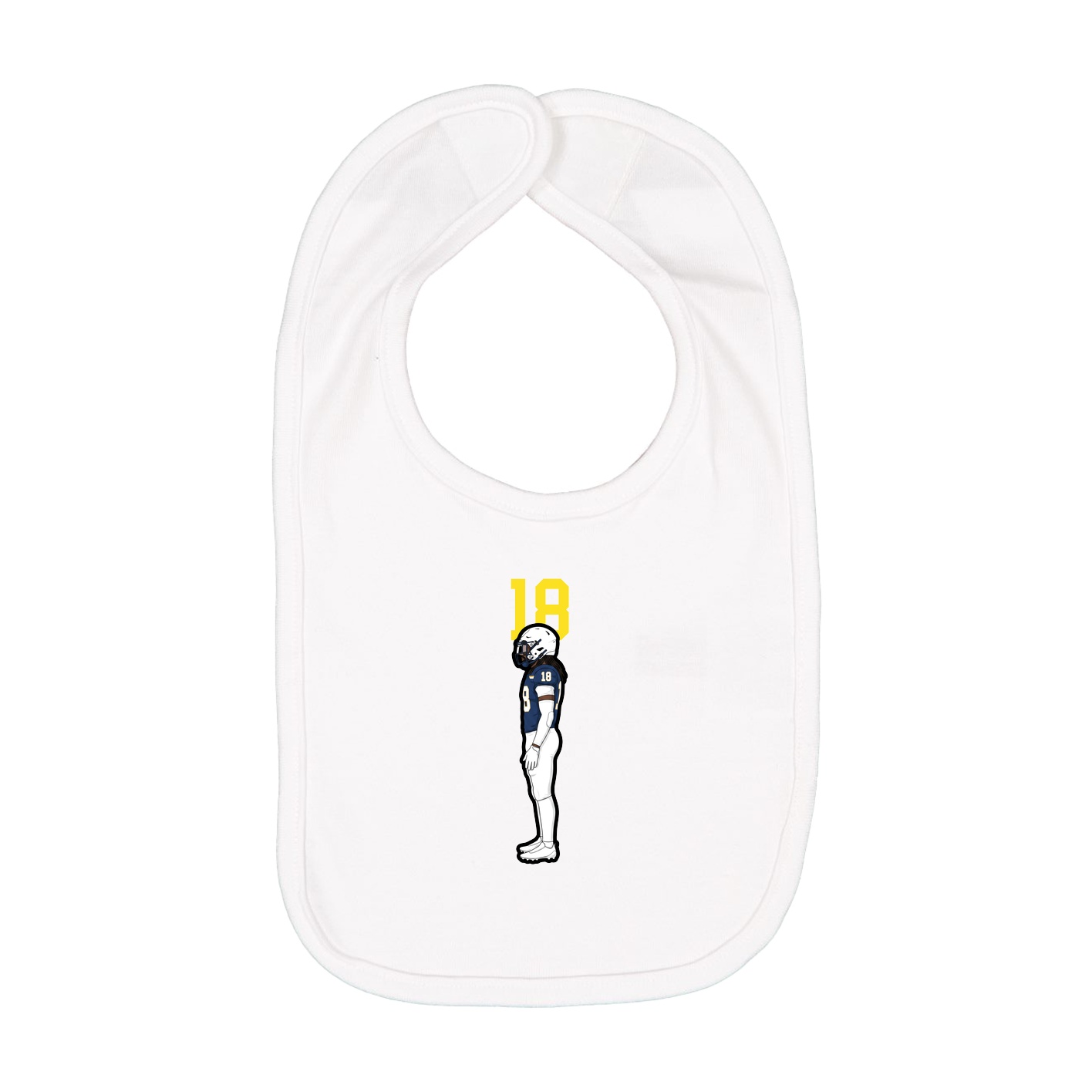 Infant Bib — Number Top in White