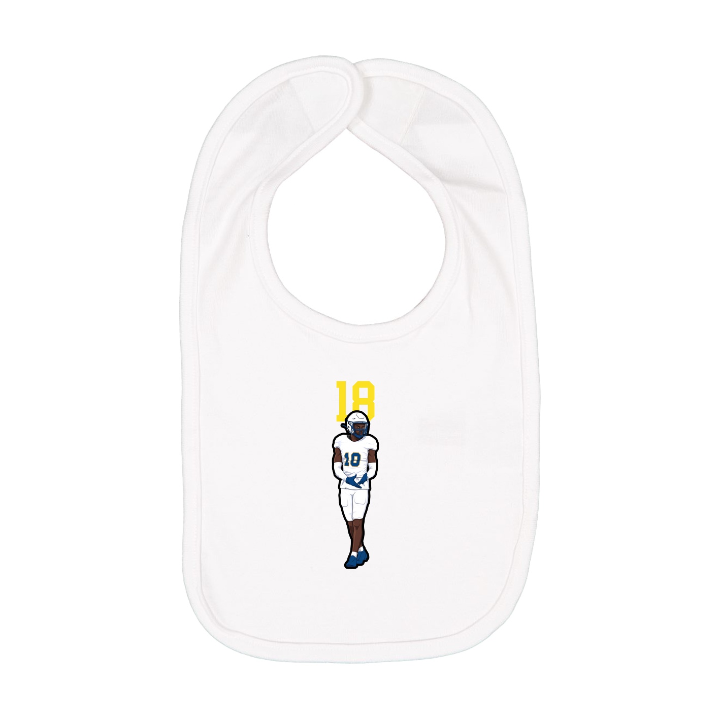 Infant Bib — Number Top in White