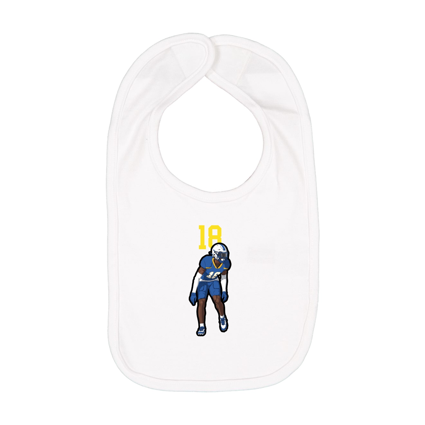 Infant Bib — Number Top in White