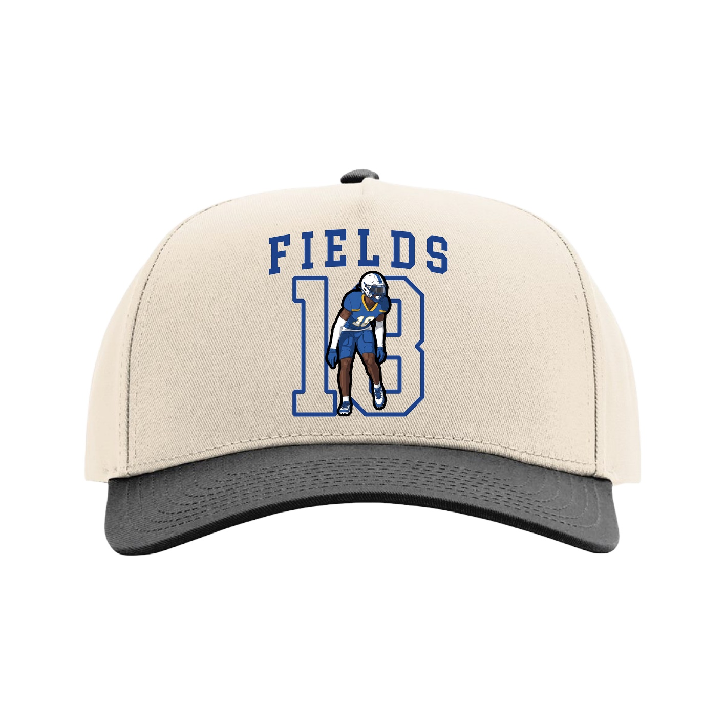Full Fabric Five-Panel Champ Cap — Shirsey in Cream/Black