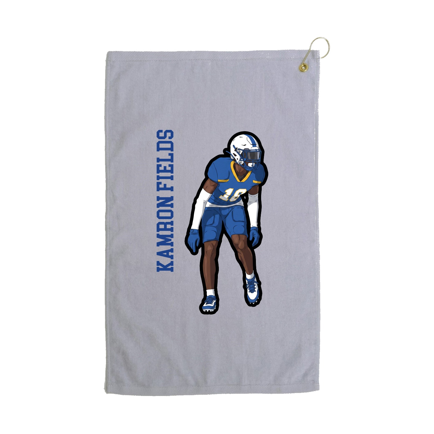 Golf Towel — Name Vertical in Grey