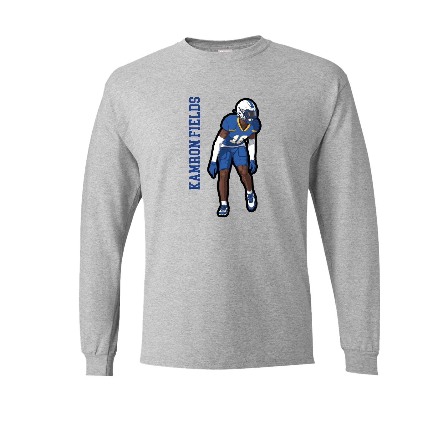 Long Sleeve Tee — Name Vertical in Grey