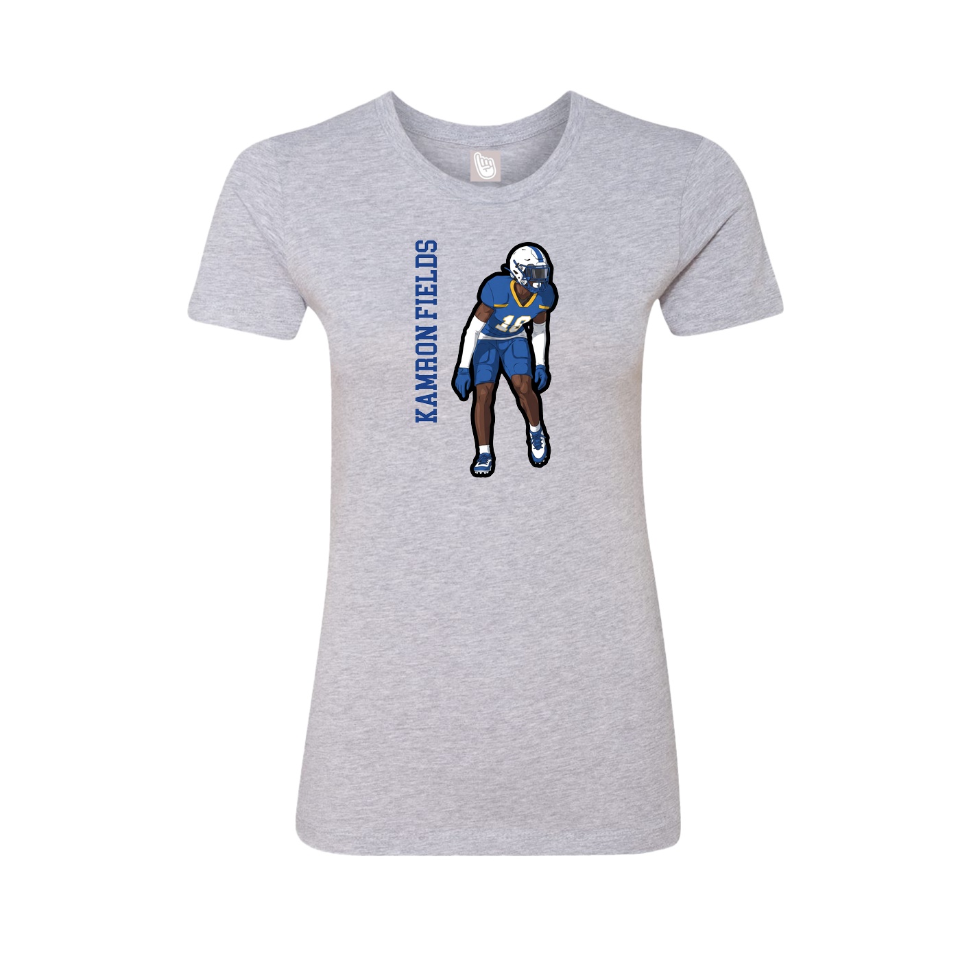 Womens Tee — Name Vertical in Grey