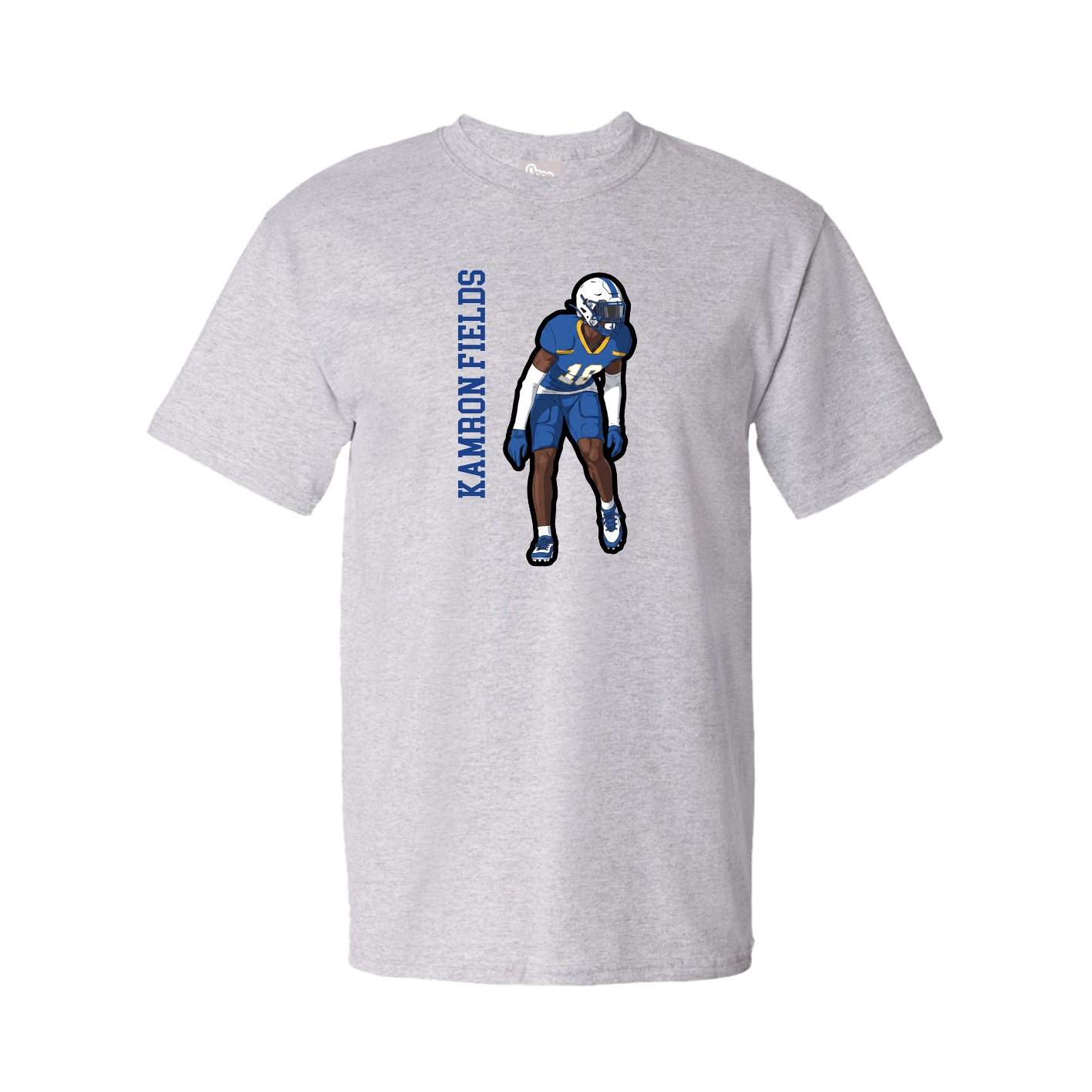 Youth Tee — Name Vertical in Grey
