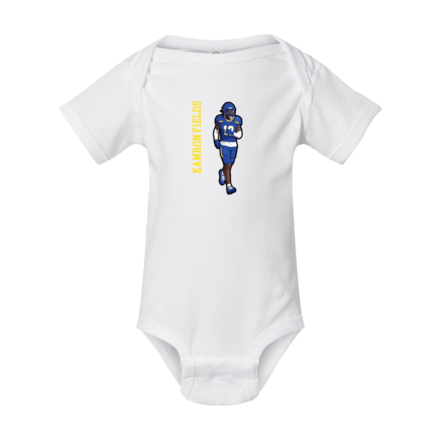 Baby Onesie — Name Vertical in White