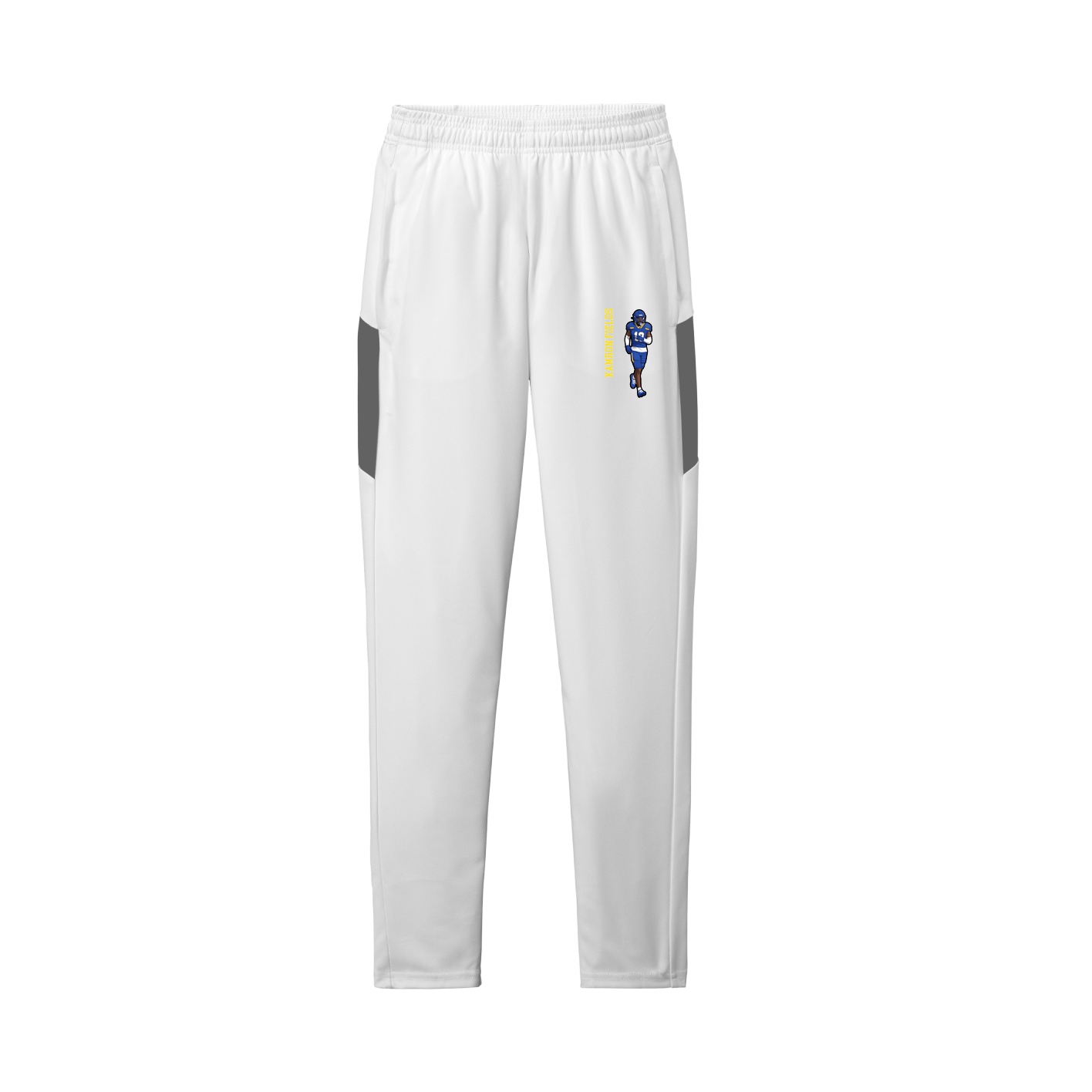 Team Travel Pant — Name Vertical in White/Grey