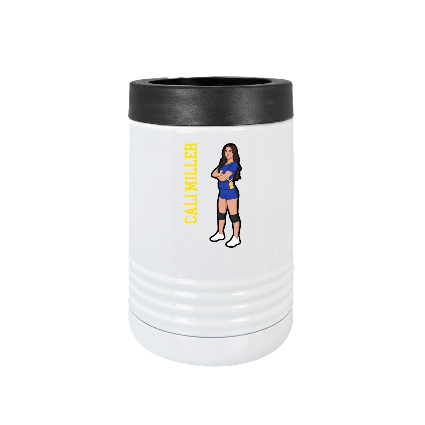 Beverage Holder — Name Vertical in White