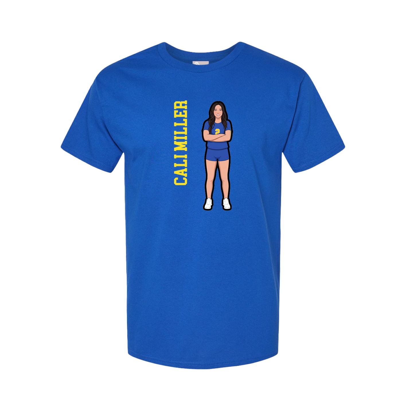 Youth Tee — Name Vertical in Royal