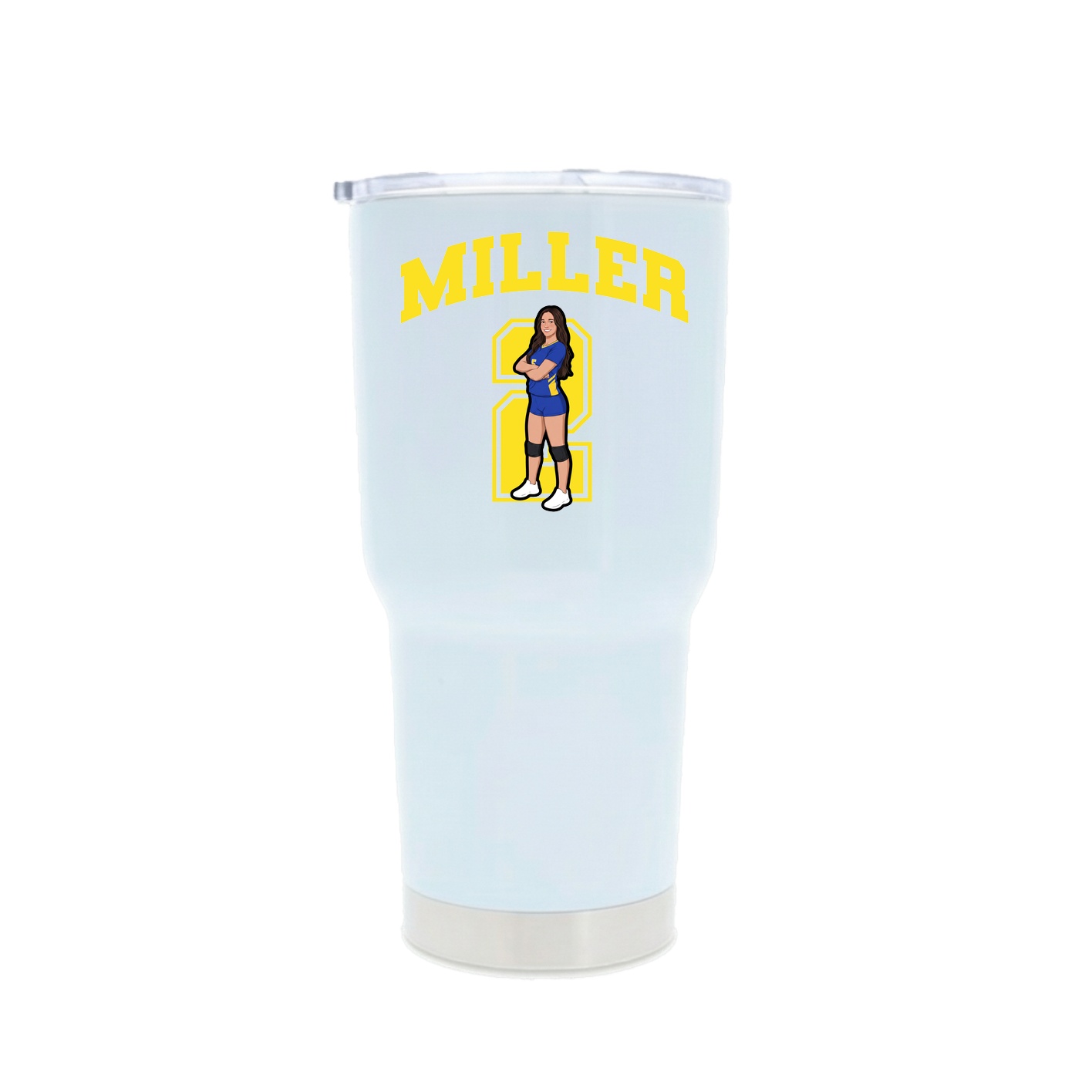 30oz Stainless Steel Tumbler — Number in White