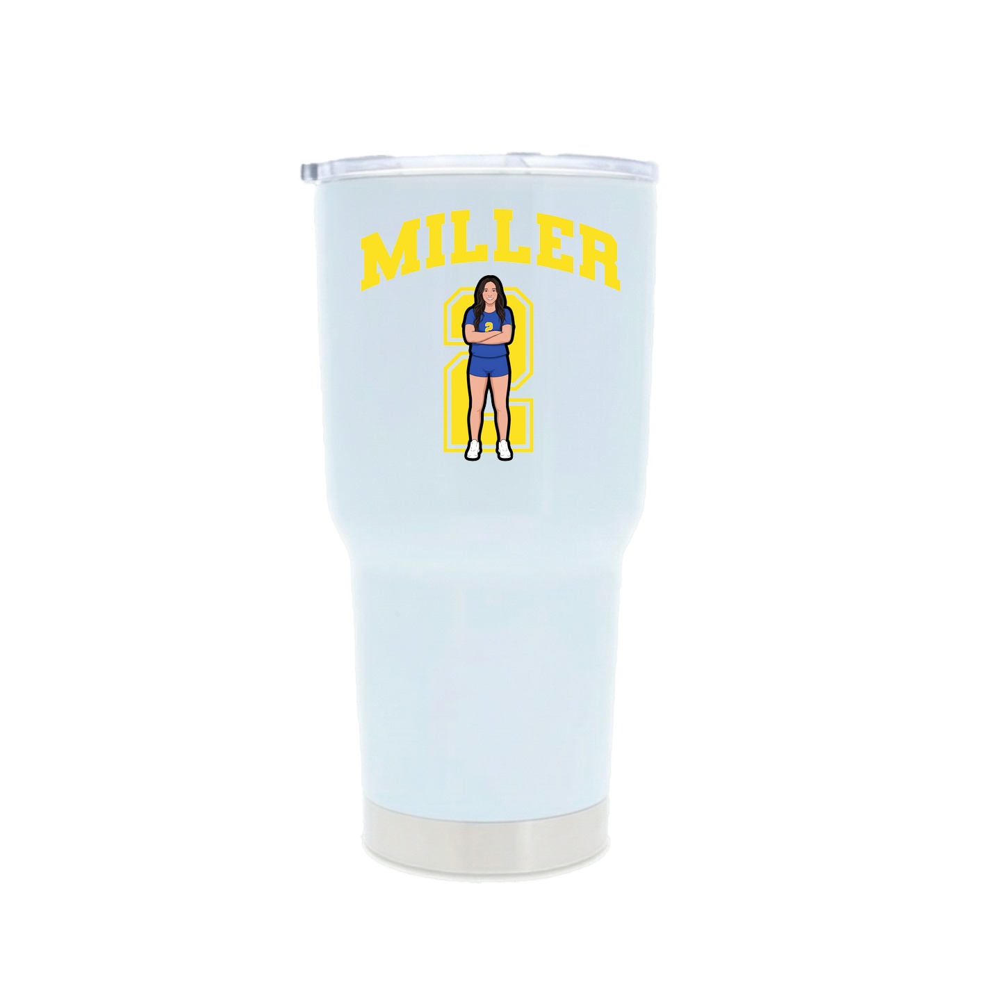 30oz Stainless Steel Tumbler — Number in White