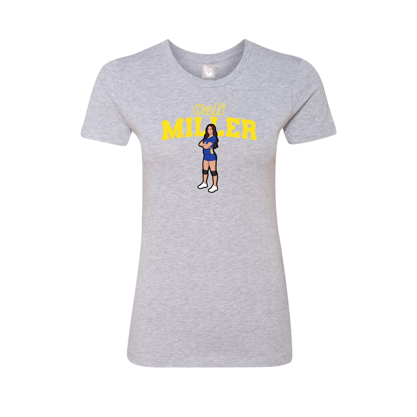 Fitted Women's Tee — Name Arch in Grey