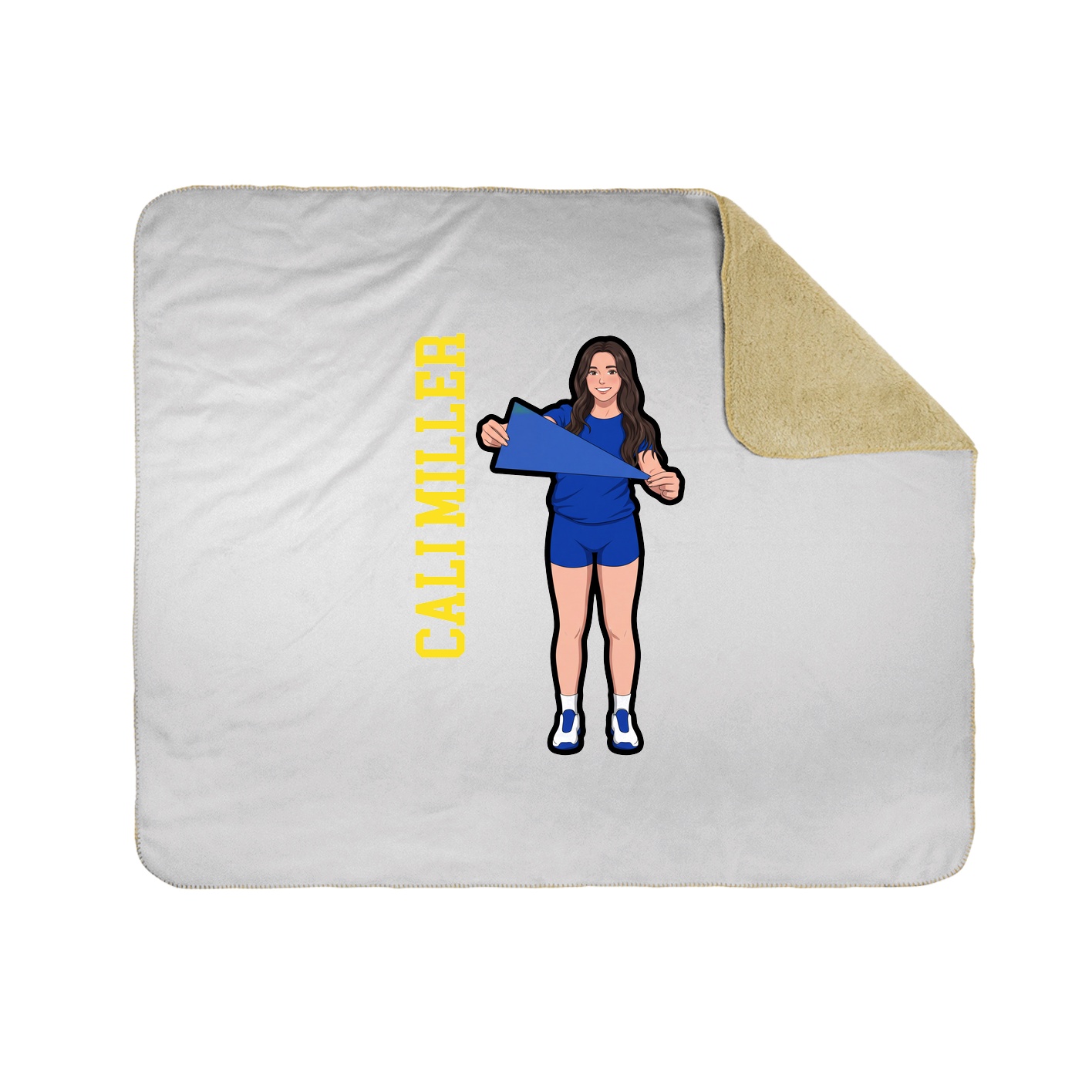Throw Blanket — Name Vertical in White
