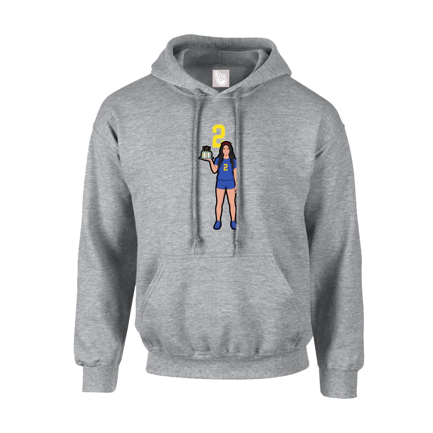 Youth Hoodie — Number Top in Grey