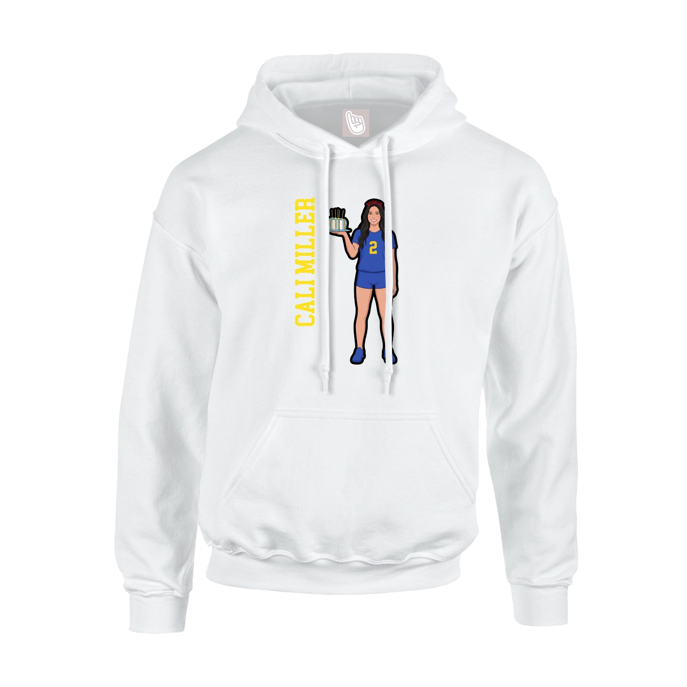 Youth Hoodie — Name Vertical in White