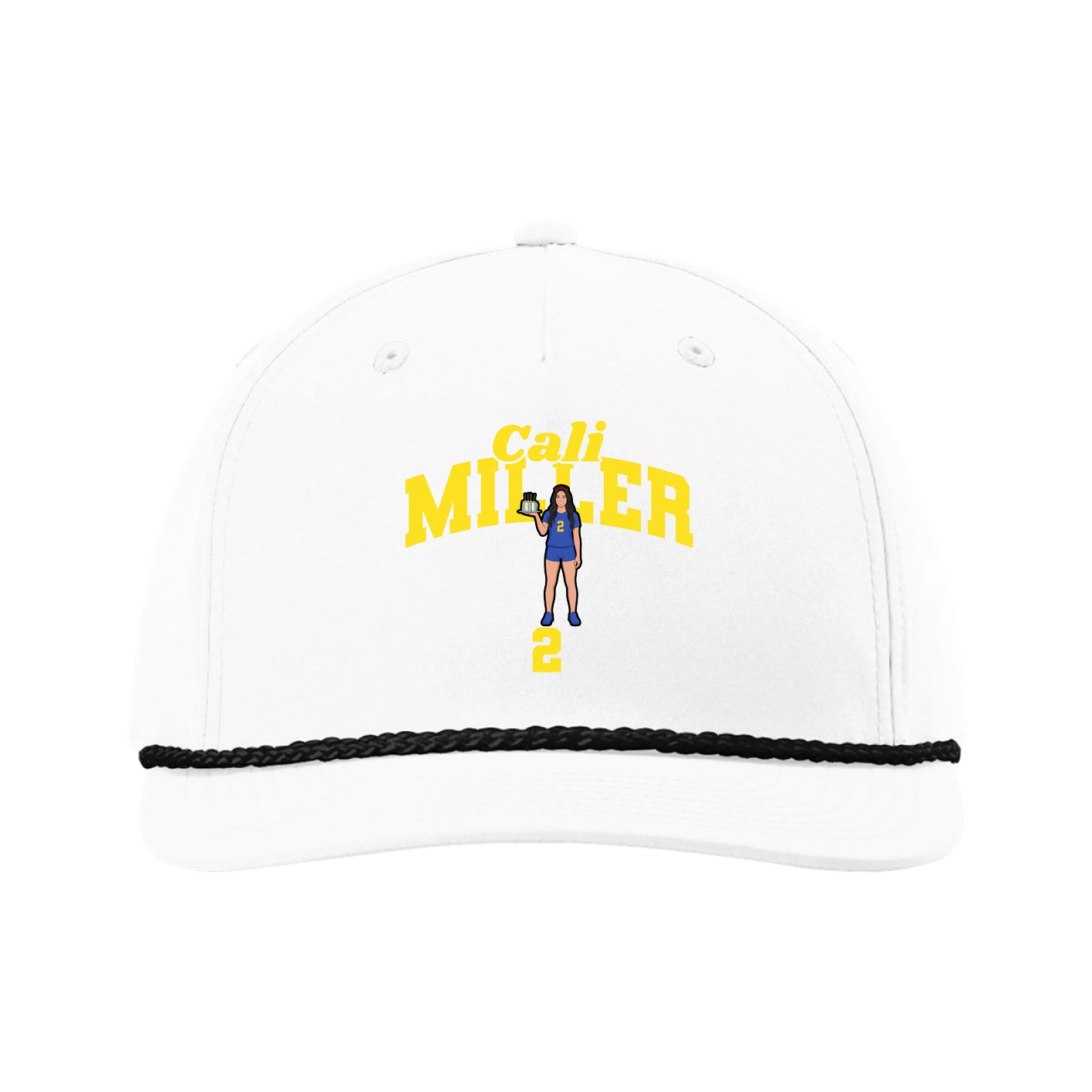 Five-Panel Classic Rope Cap — Signature Arch in White