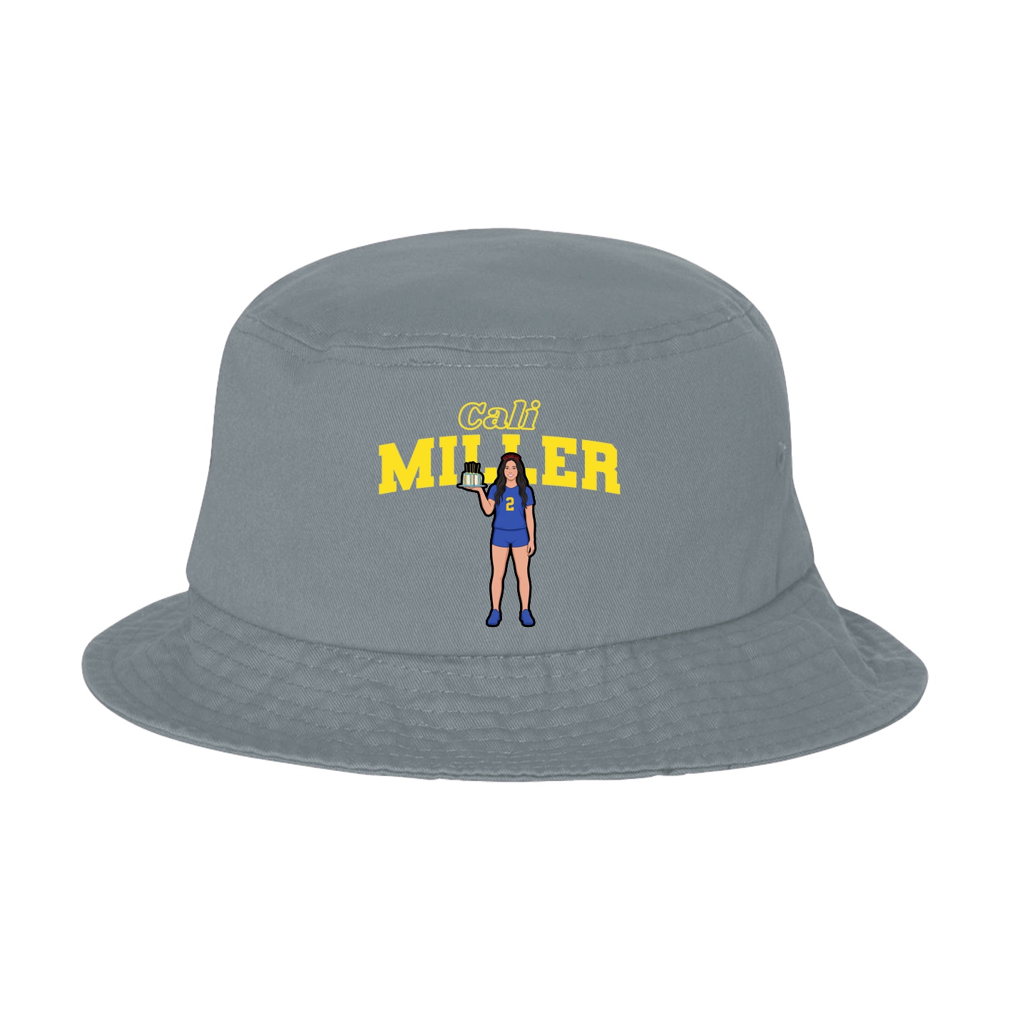 Bucket Cap — Name Arch in Grey