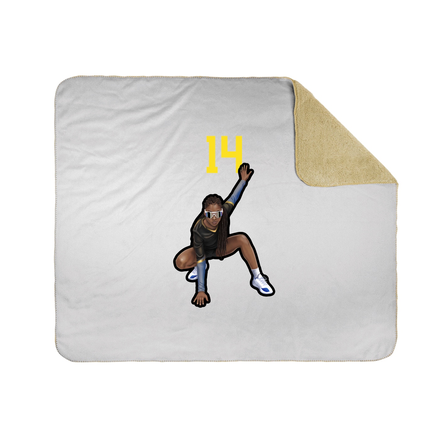 Throw Blanket — Number Top in White