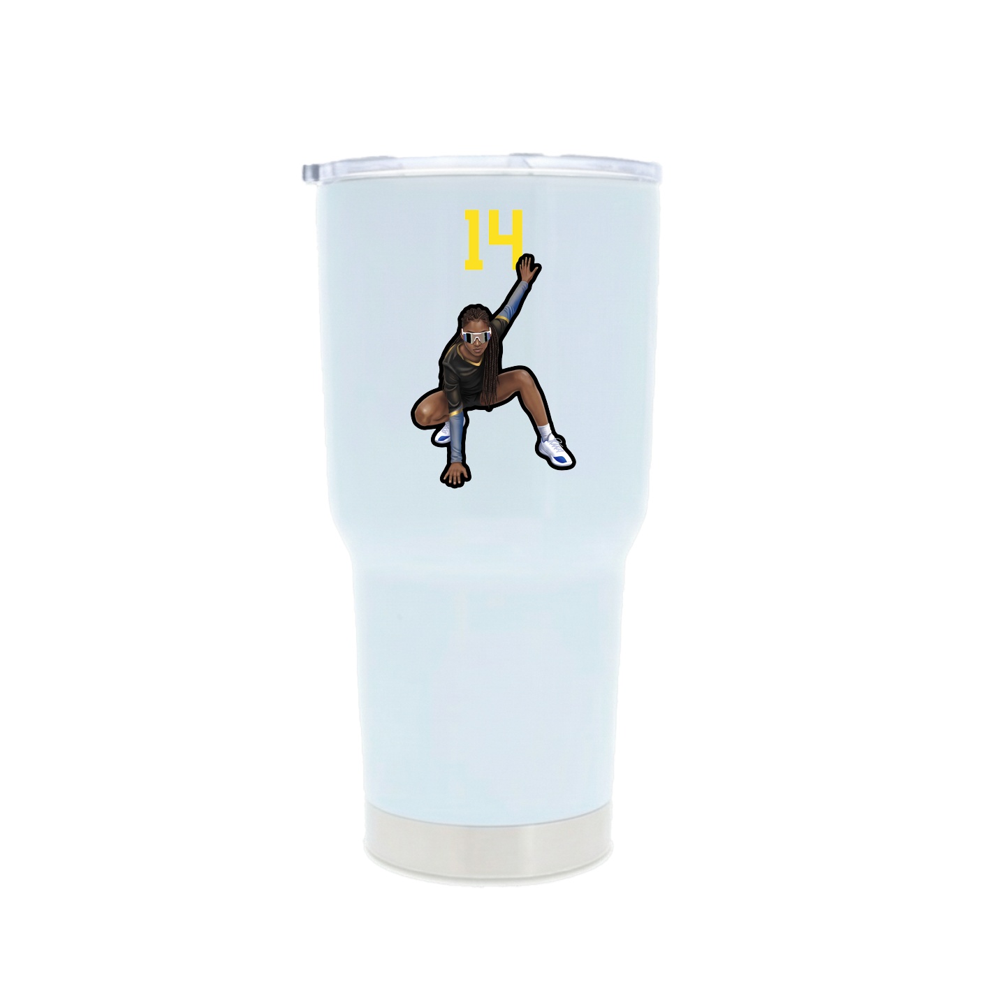 30oz Stainless Steel Tumbler — Number Top in White
