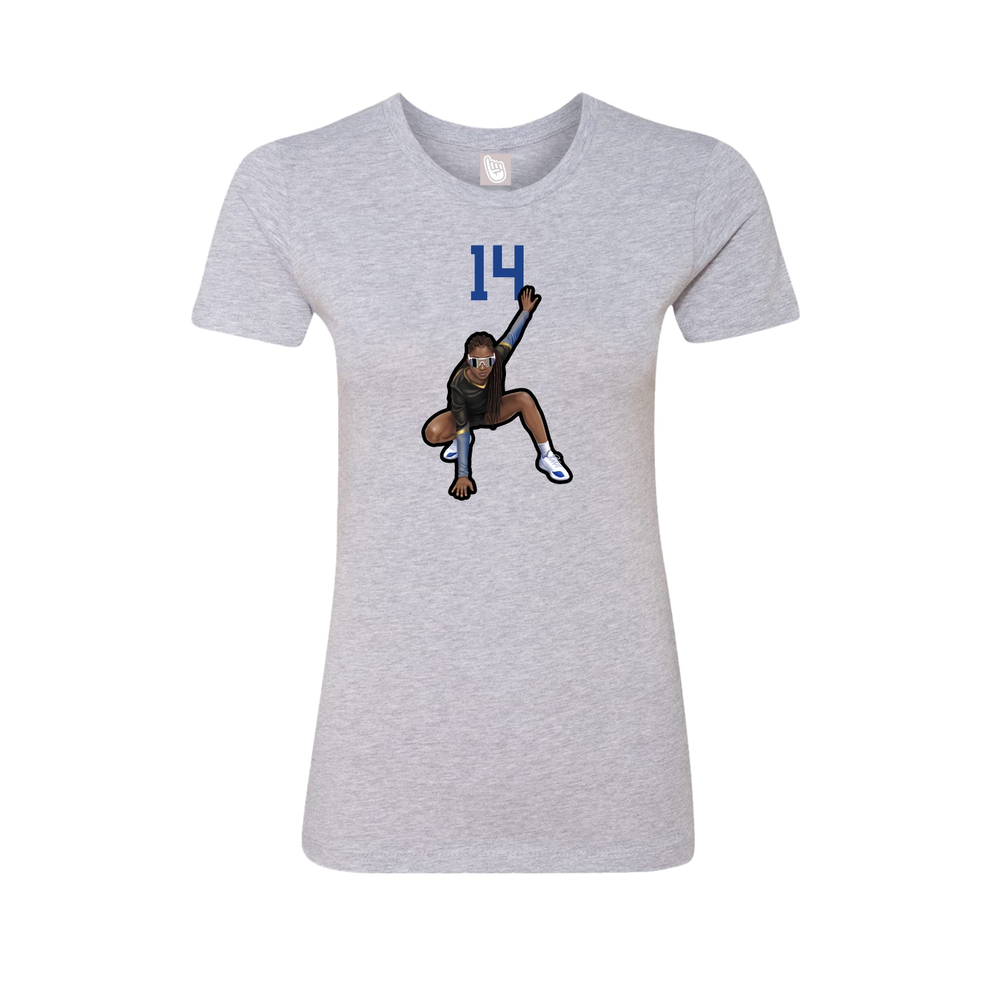 Fitted Women's Tee — Number Top in Grey
