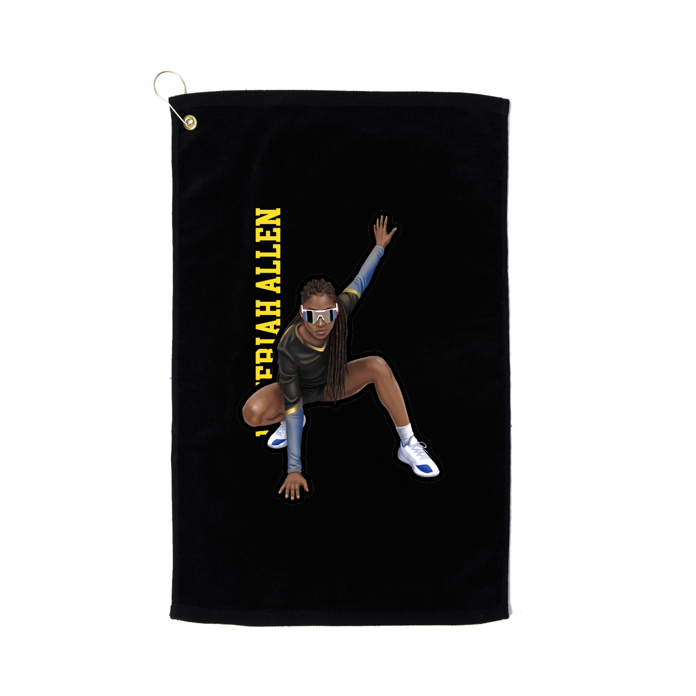 Golf Towel — Name Vertical in Black