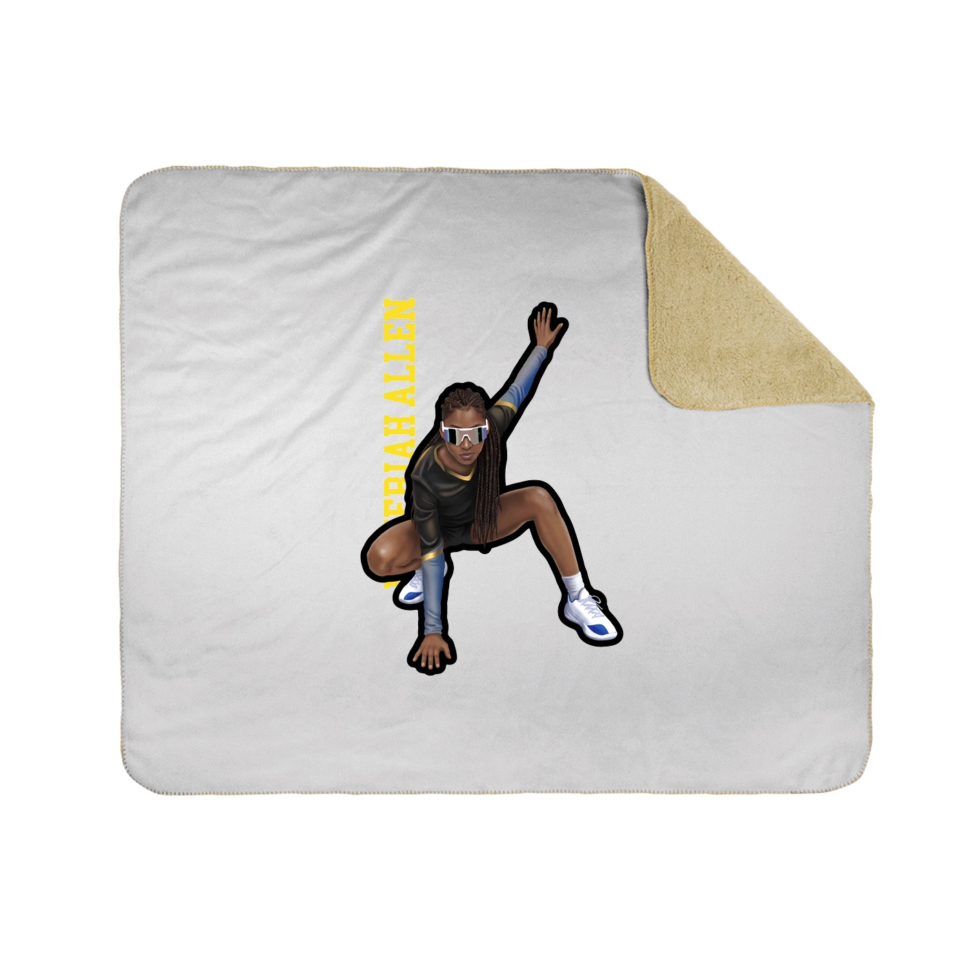 Throw Blanket — Name Vertical in White