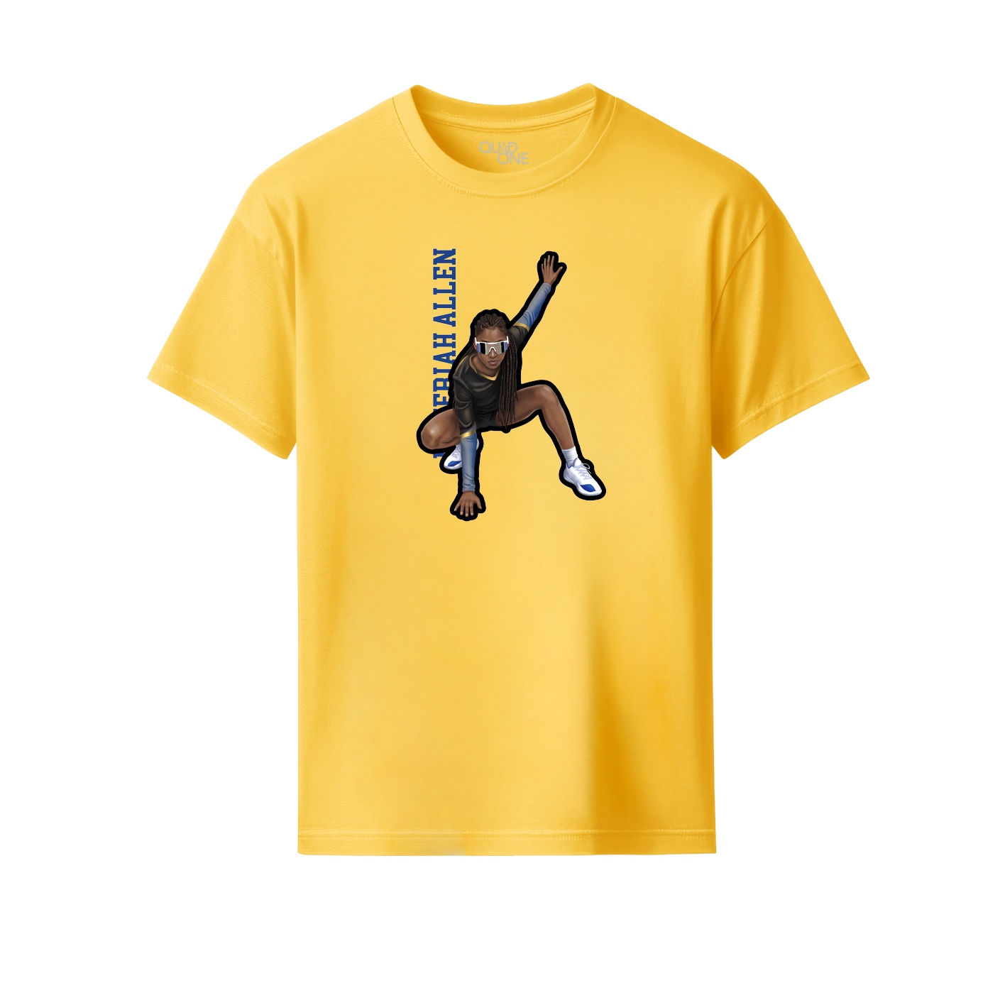 Youth Tee — Name Vertical in Yellow
