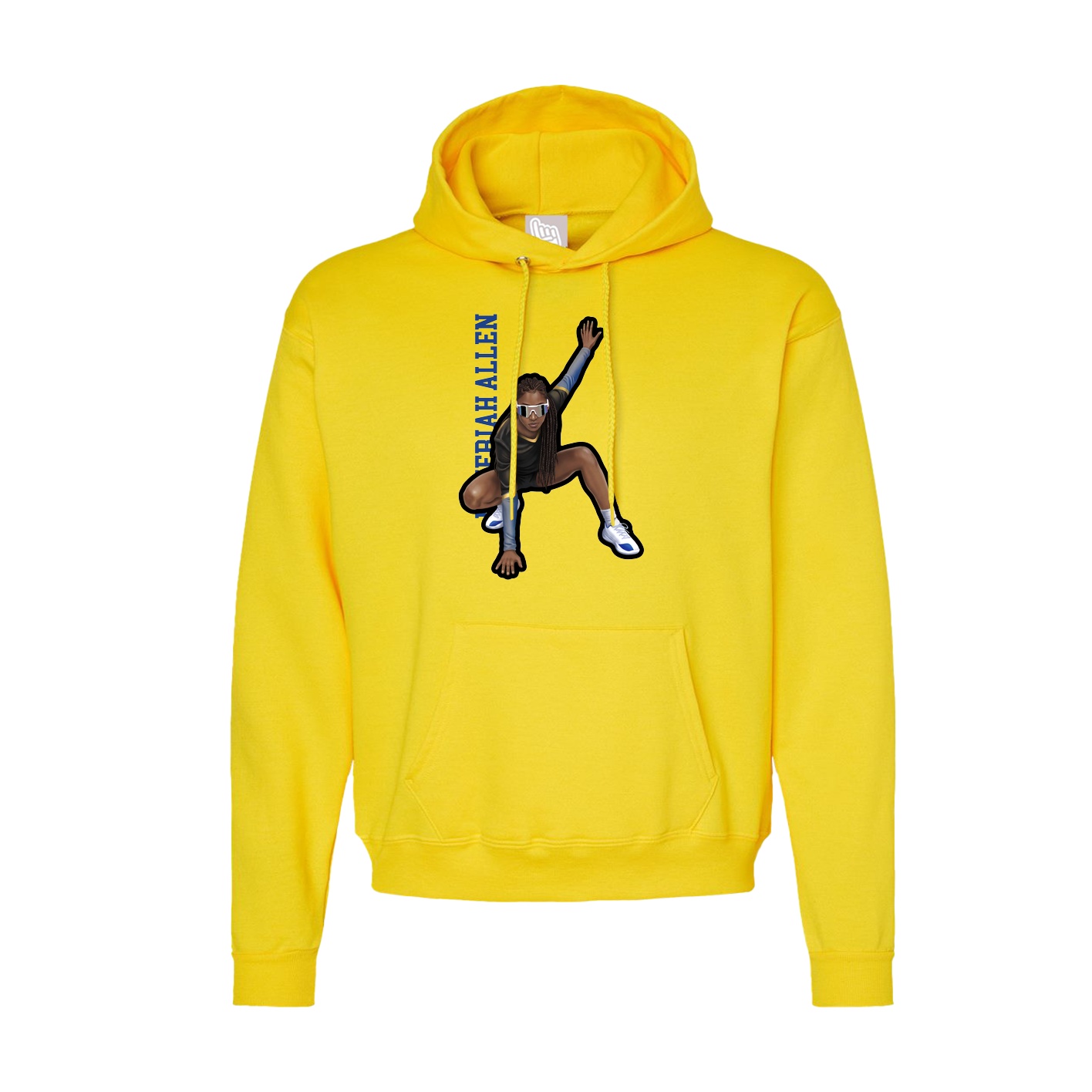 Hoodie — Name Vertical in Yellow
